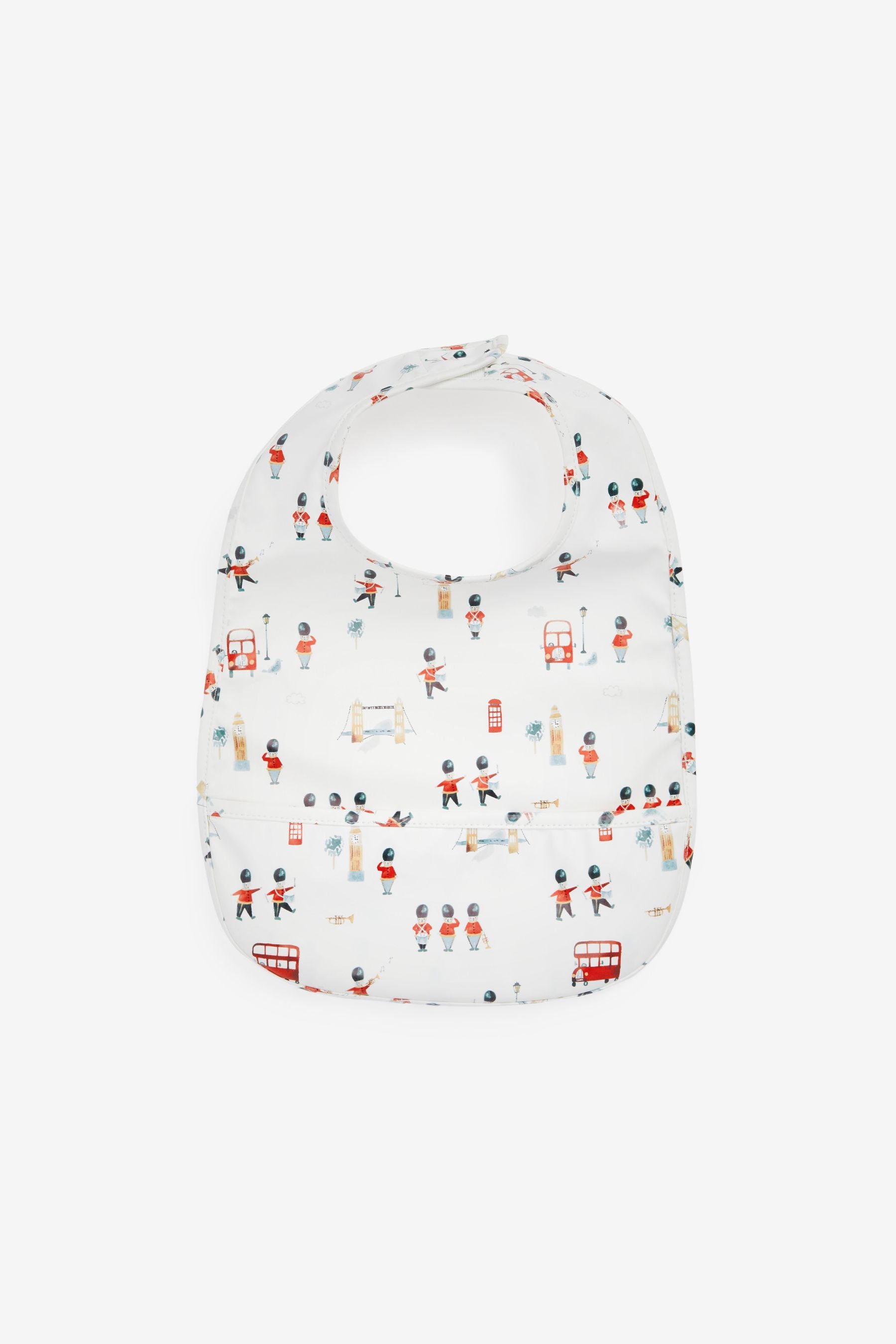 White London Print Baby Weaning/Feeding Crumb Catcher Bib