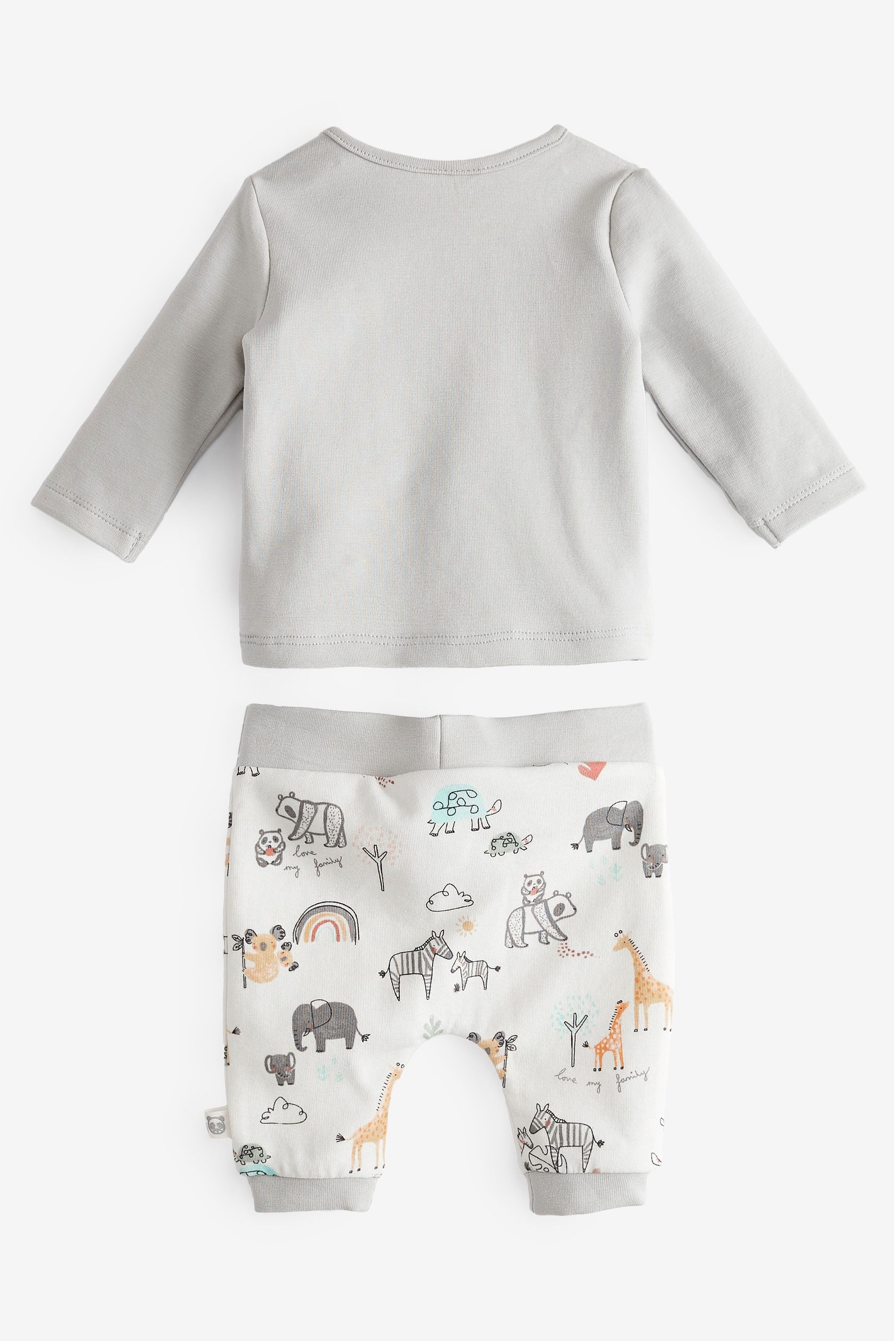 Grey/White Panda Baby 2 Piece Panda T-Shirt and Leggings Set (0mths-2yrs)