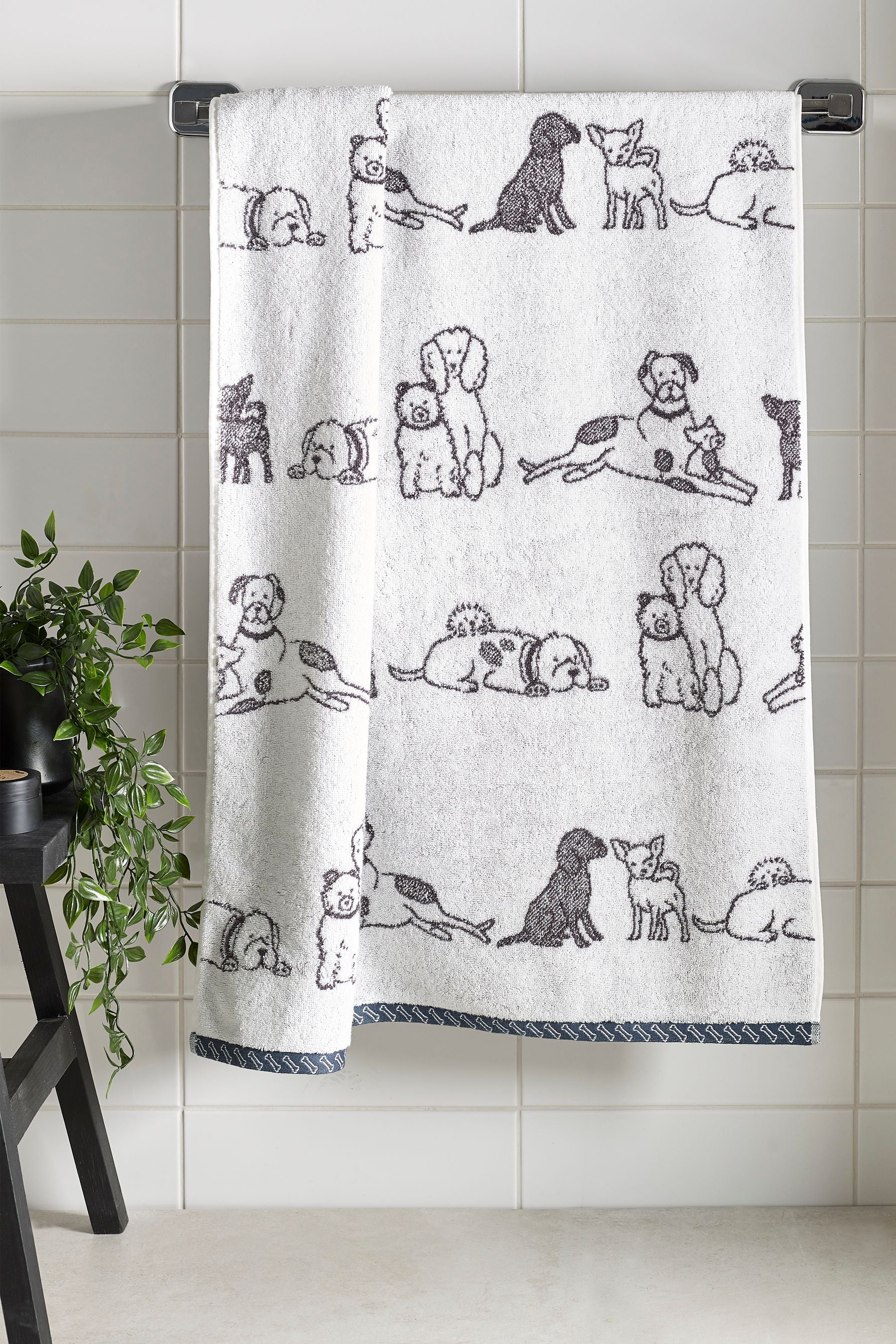 Grey Dog Friends Towel