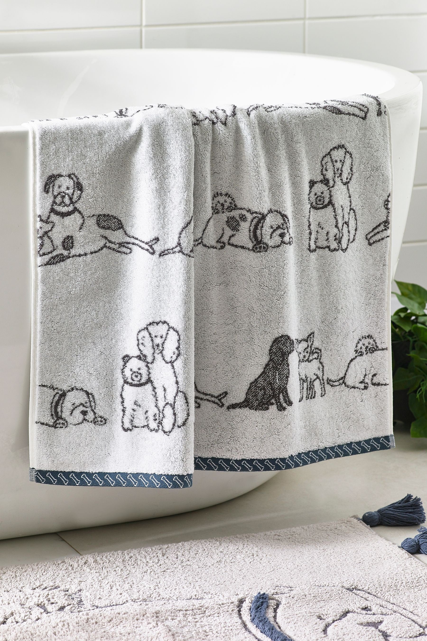 Grey Dog Friends Towel