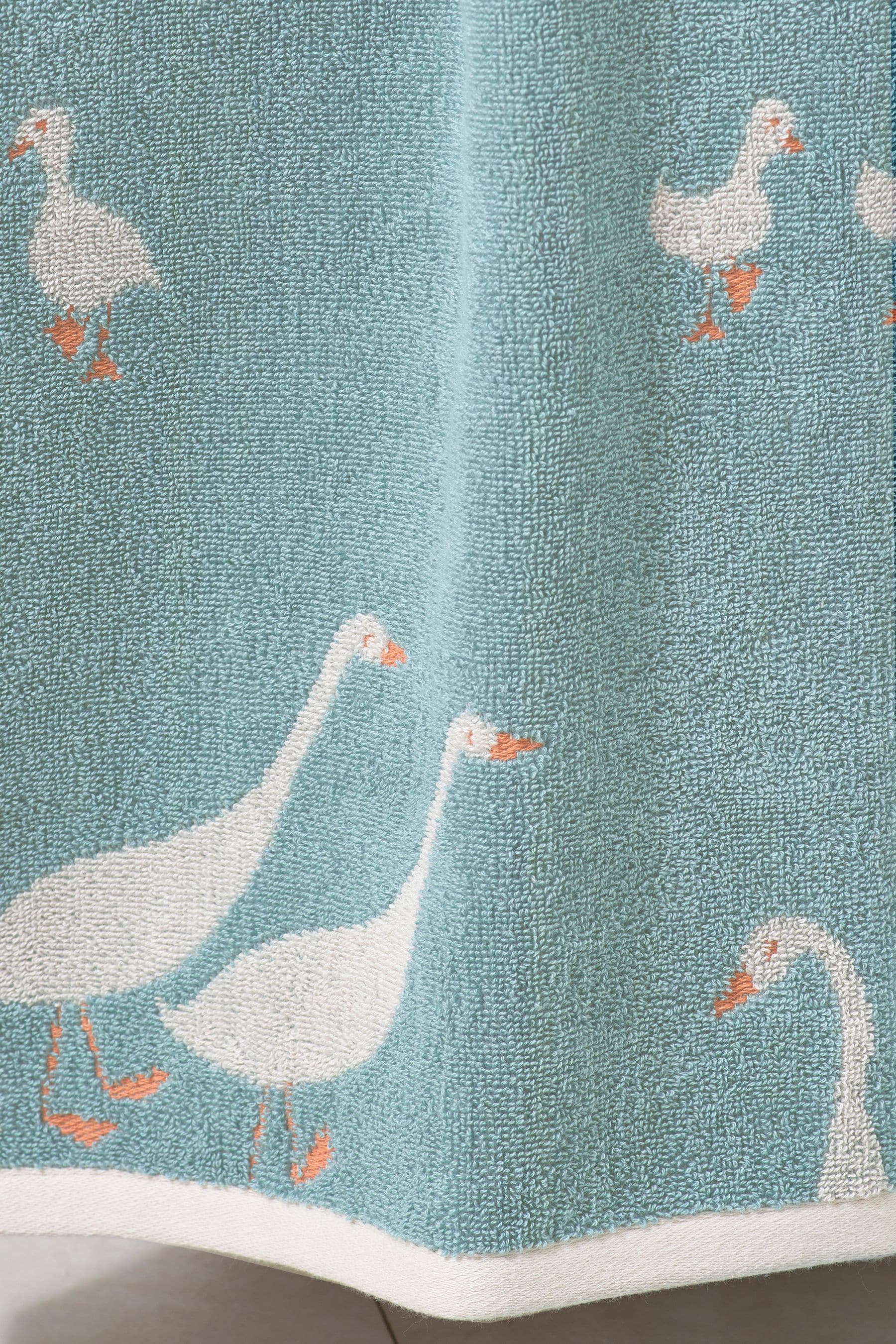 Teal Blue Goose And Friends 100% Cotton Towel