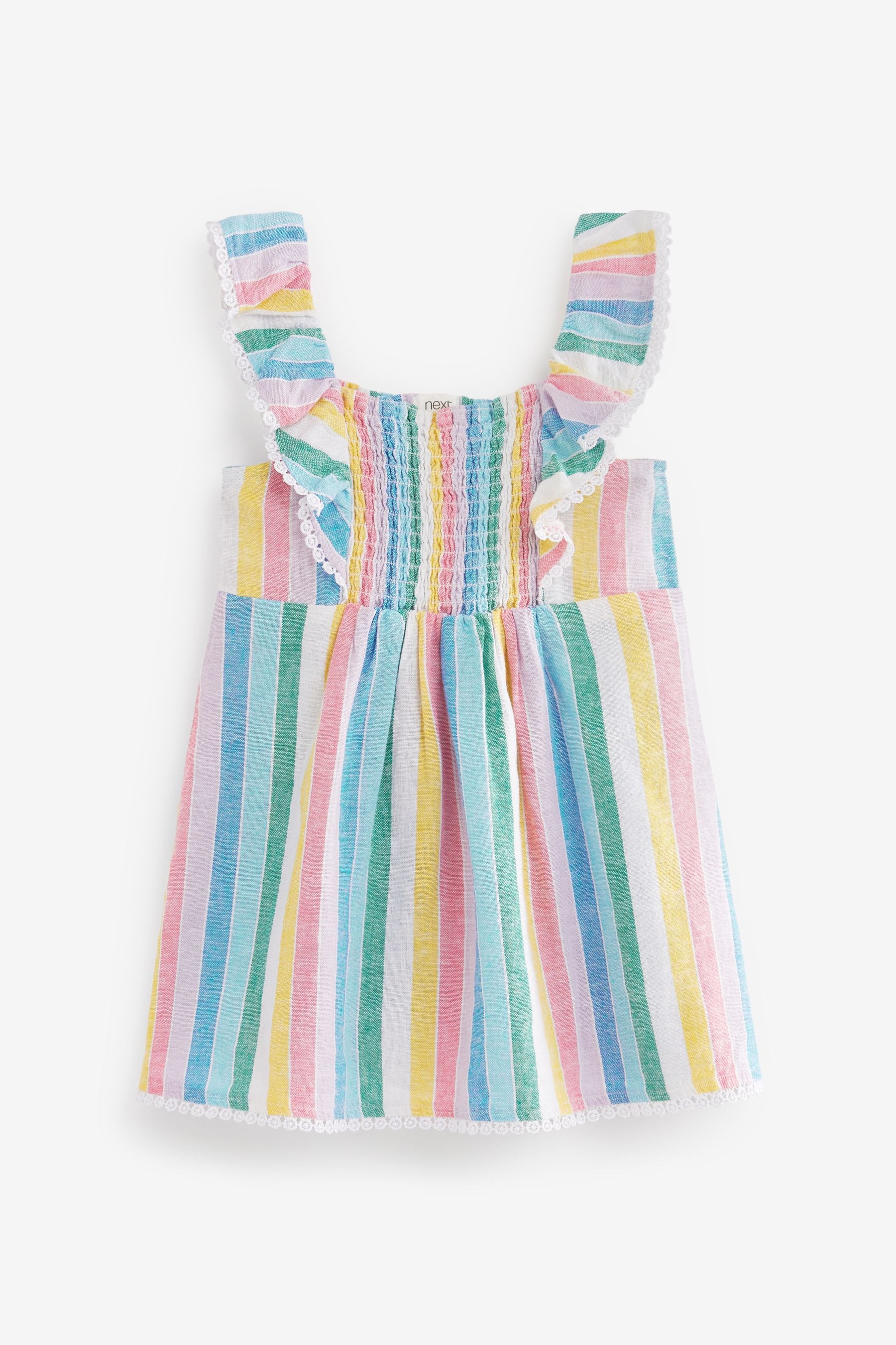 Multi Stripe Linen Mix Dress (3mths-7yrs)