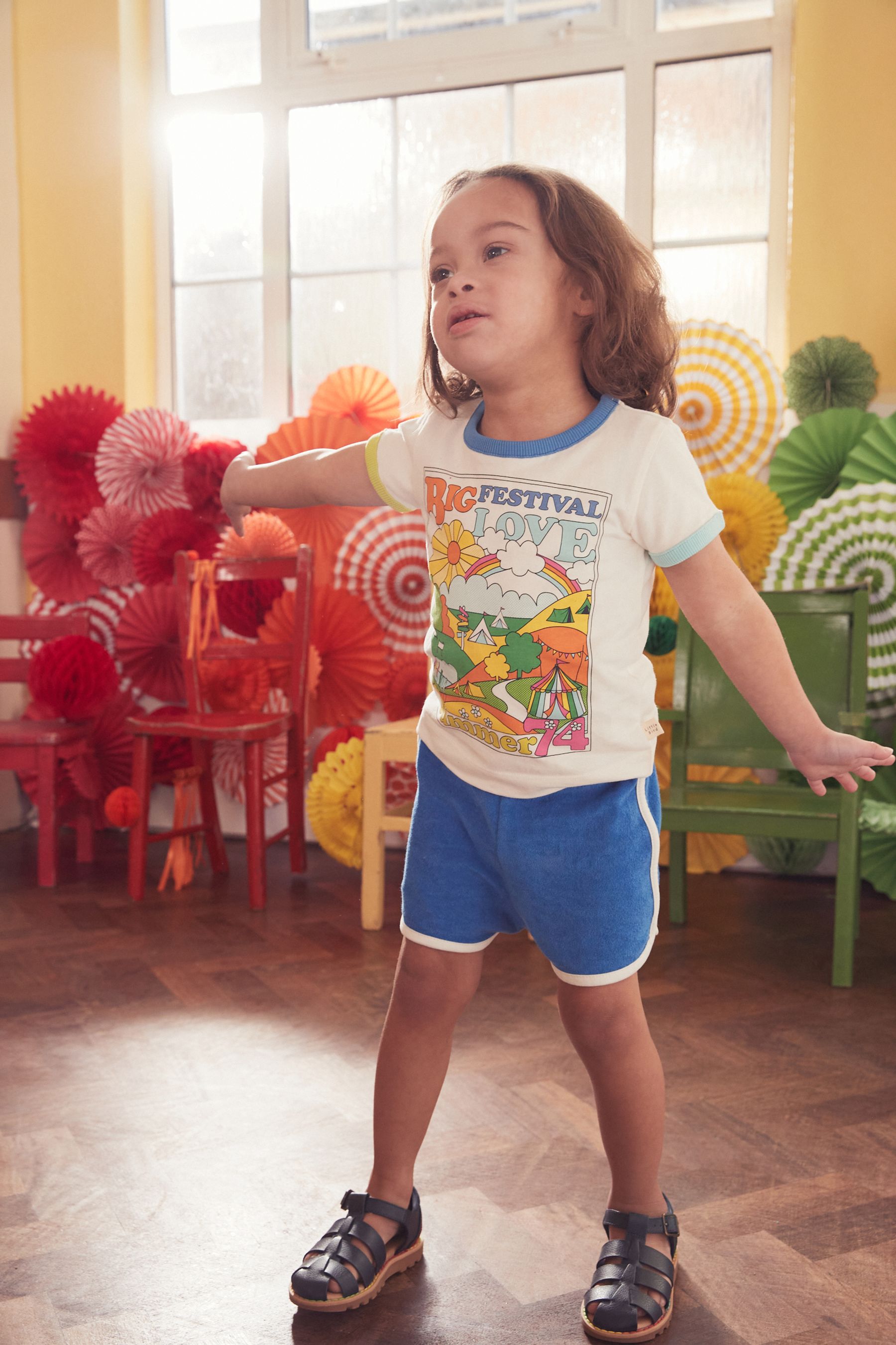 Multi Bright Little Bird by Jools Oliver Short Sleeve T-Shirt