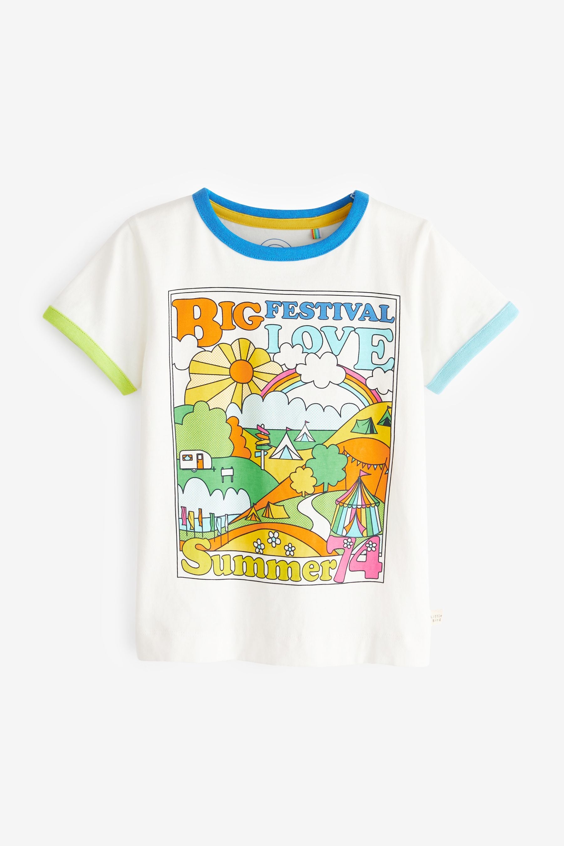 Multi Bright Little Bird by Jools Oliver Short Sleeve T-Shirt