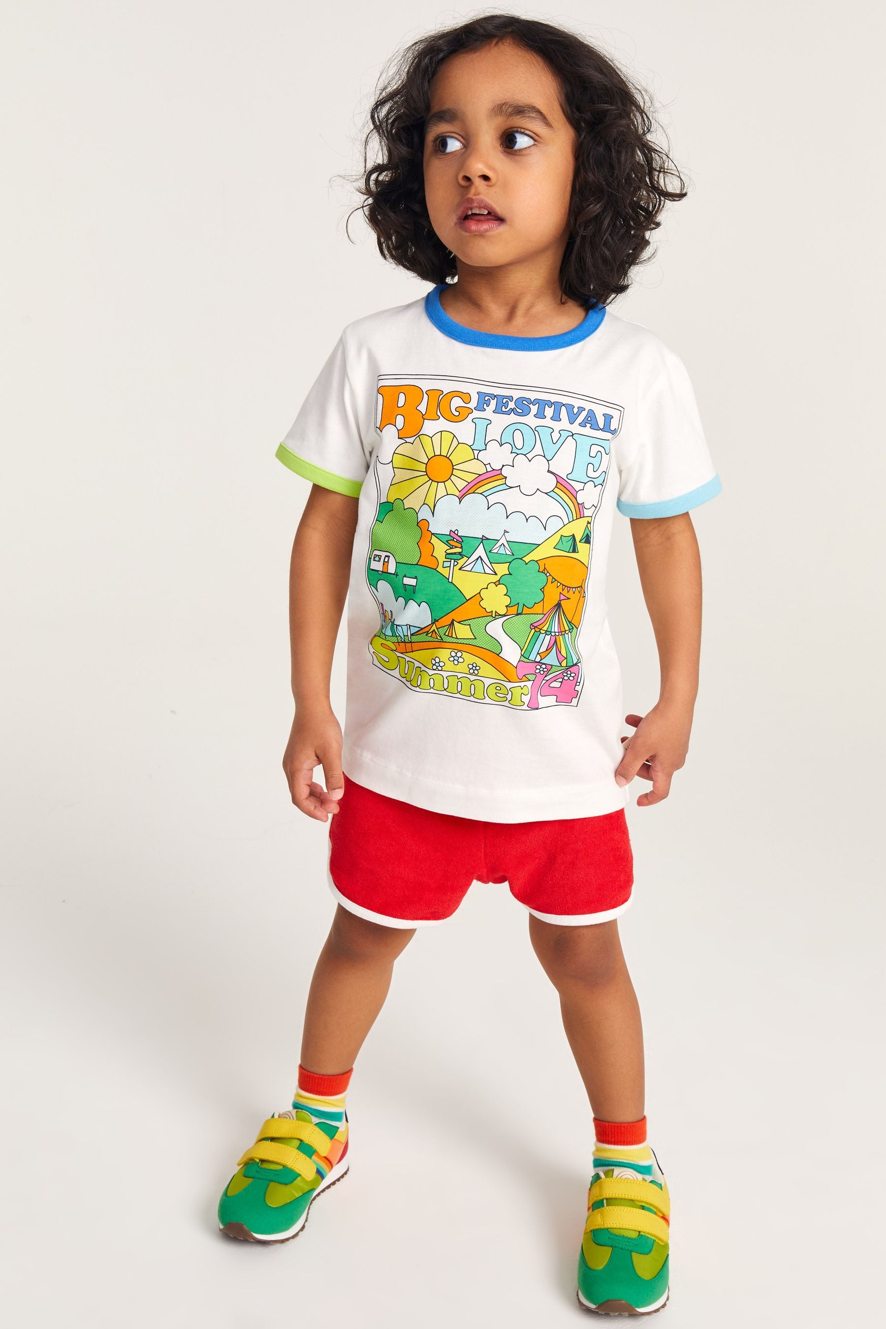 Multi Bright Little Bird by Jools Oliver Short Sleeve T-Shirt