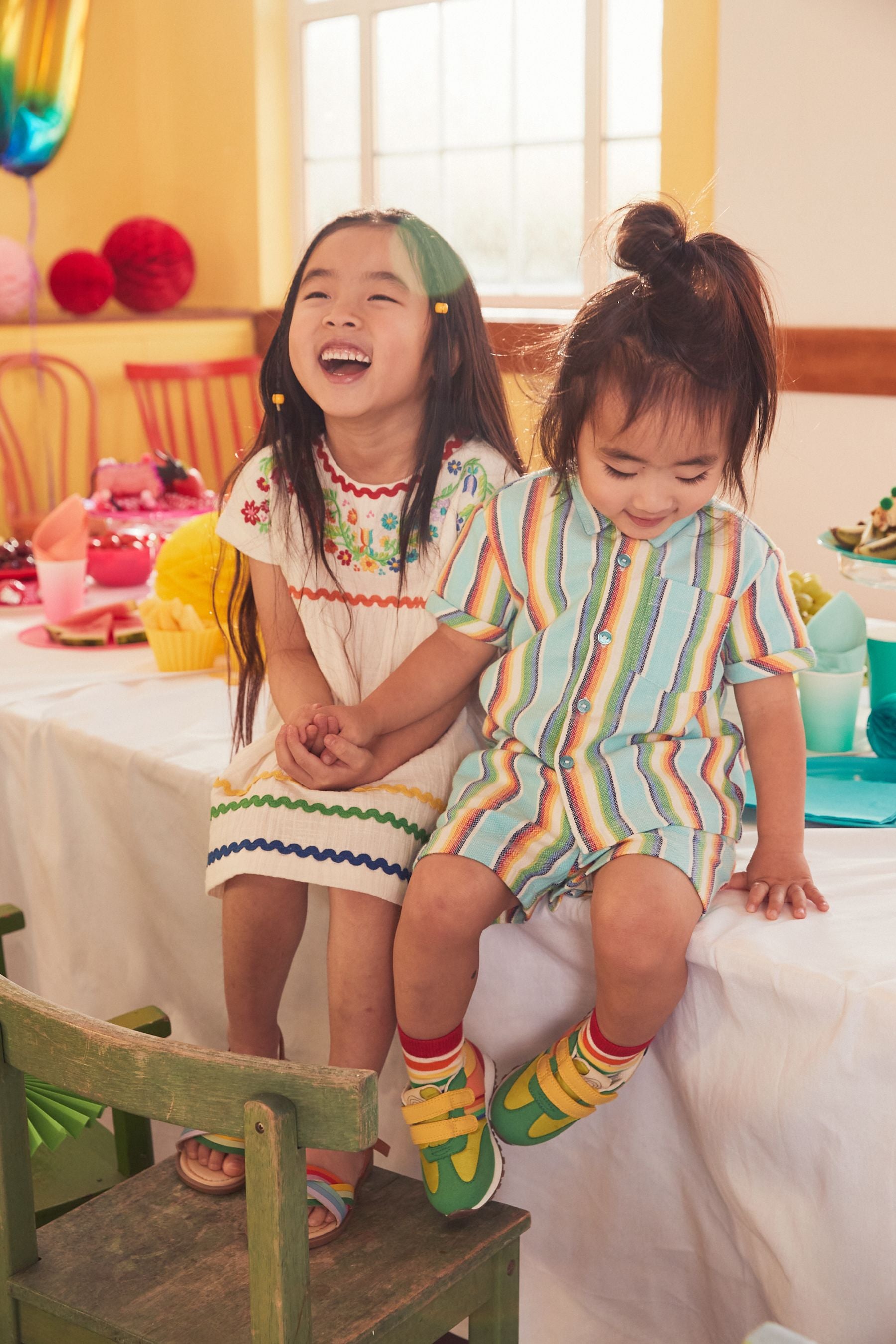 Little Bird Blue Stripe Shirt And Shorts Set