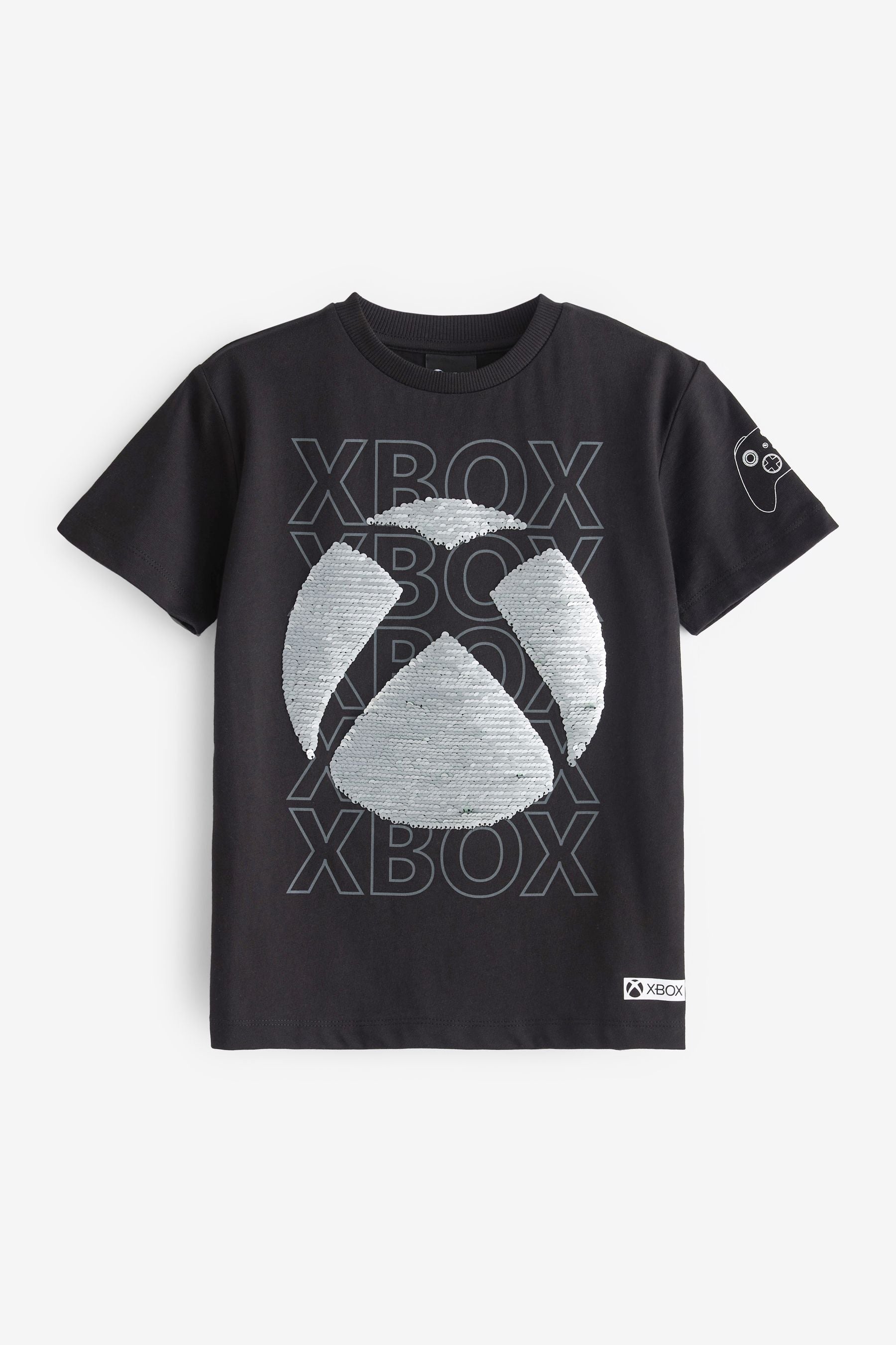 Xbox Black Flippy Sequin License T-Shirt (4-16yrs)