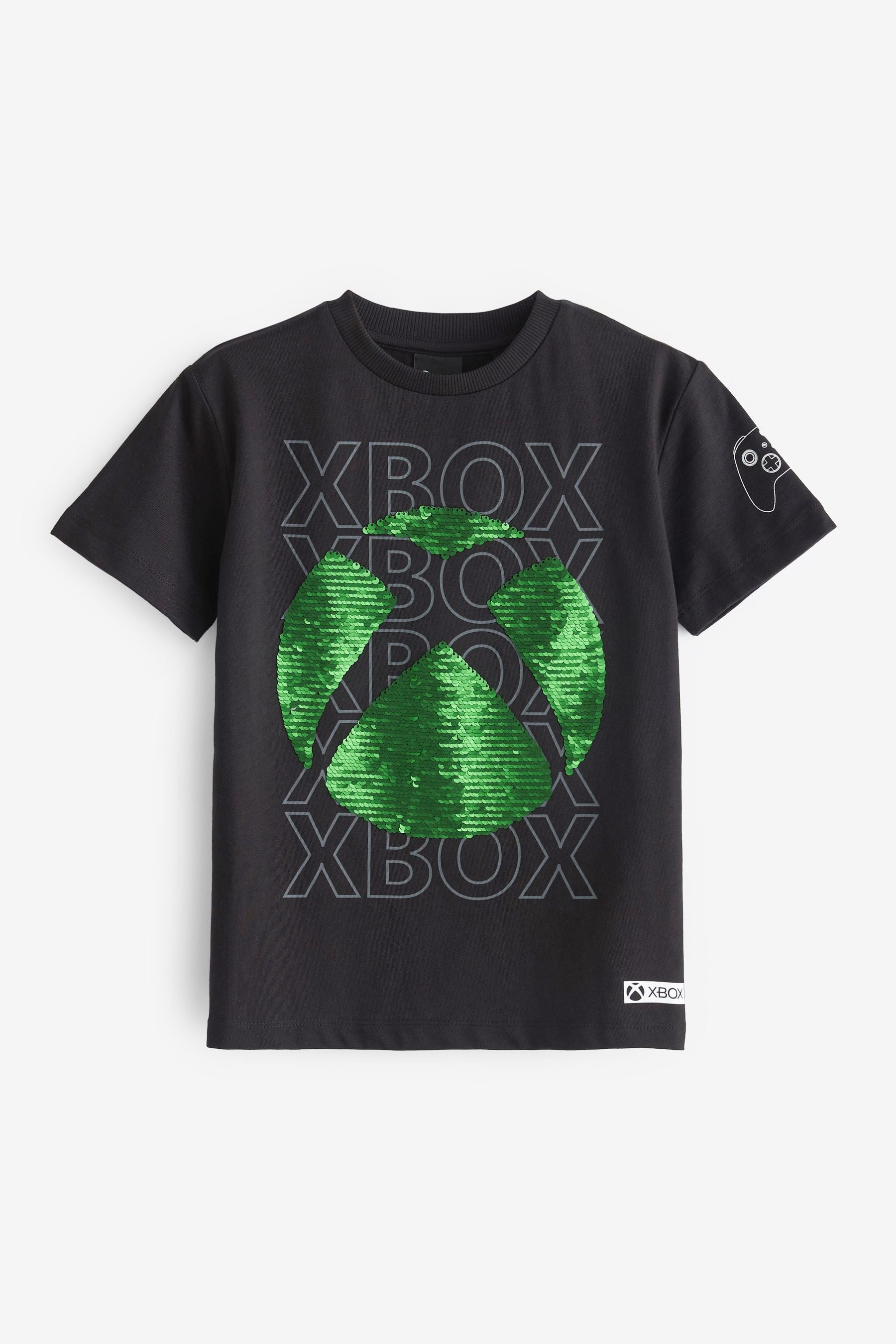 Xbox Black Flippy Sequin License T-Shirt (4-16yrs)