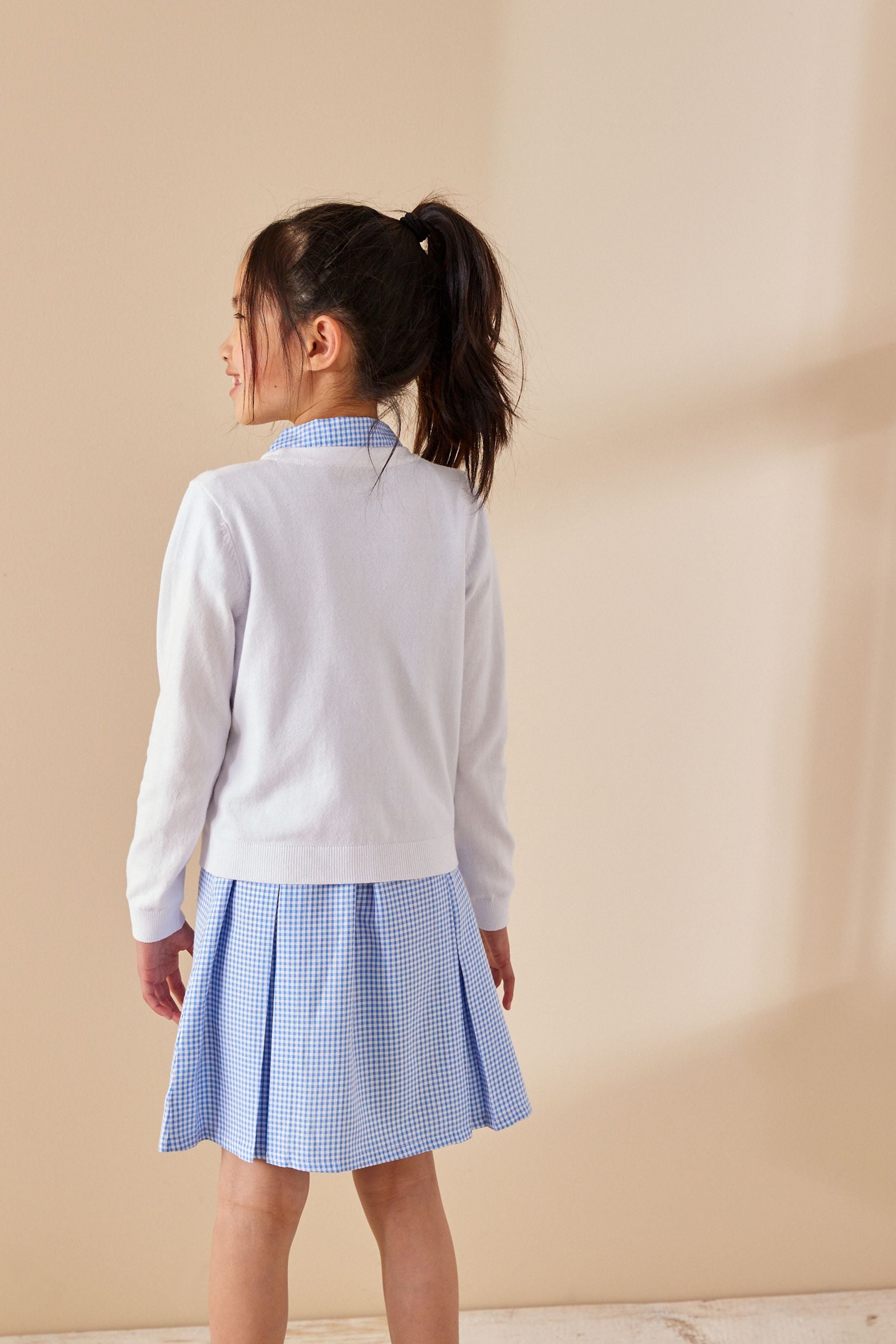 White Cotton Rich Bow Pocket School Cardigan (3-16yrs)