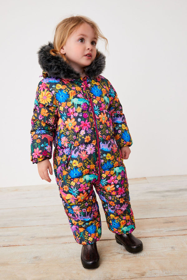 Multi Floral Next Hower Resistant Printed Snowsuit (3mths-7yrs)