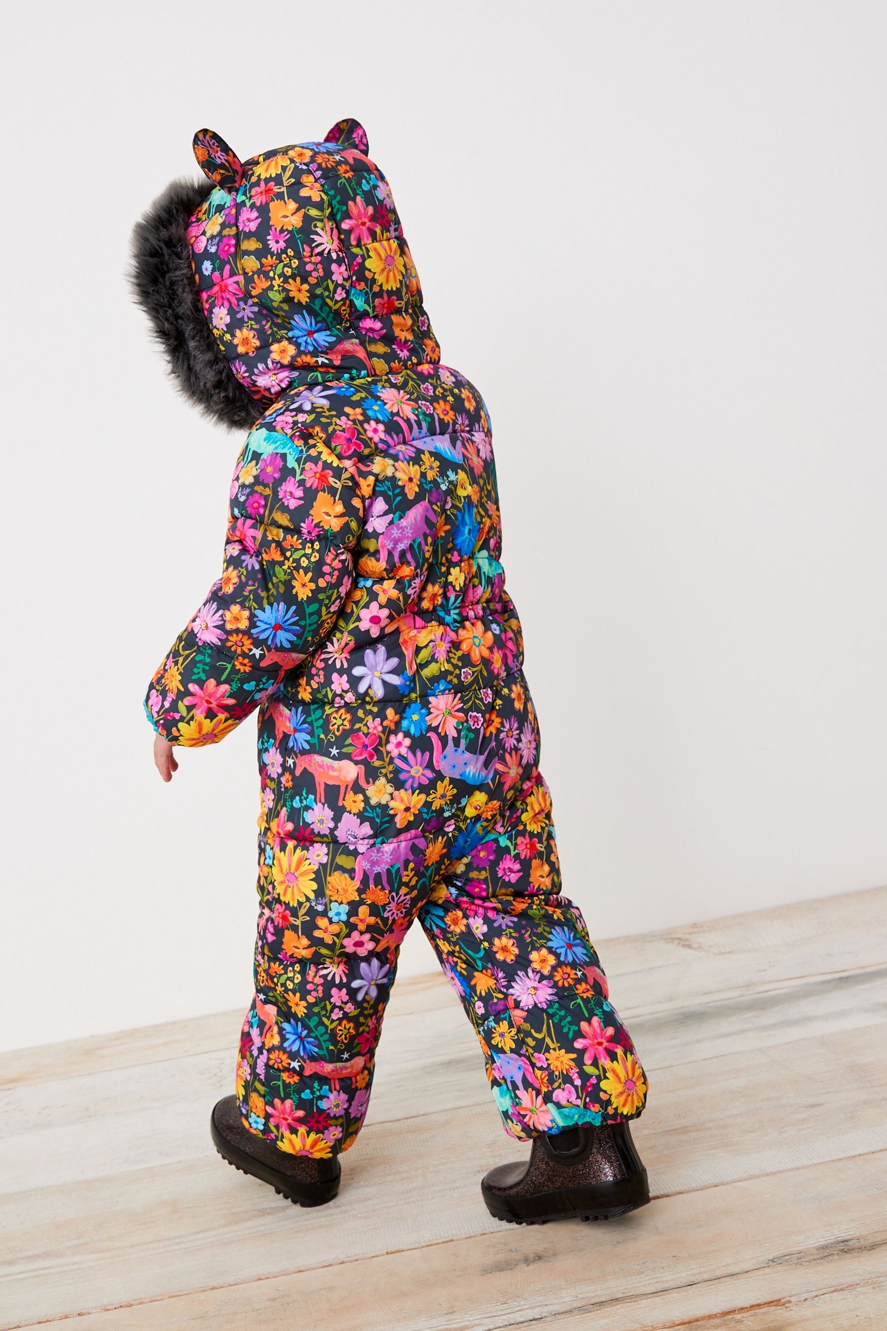 Multi Floral Next Hower Resistant Printed Snowsuit (3mths-7yrs)