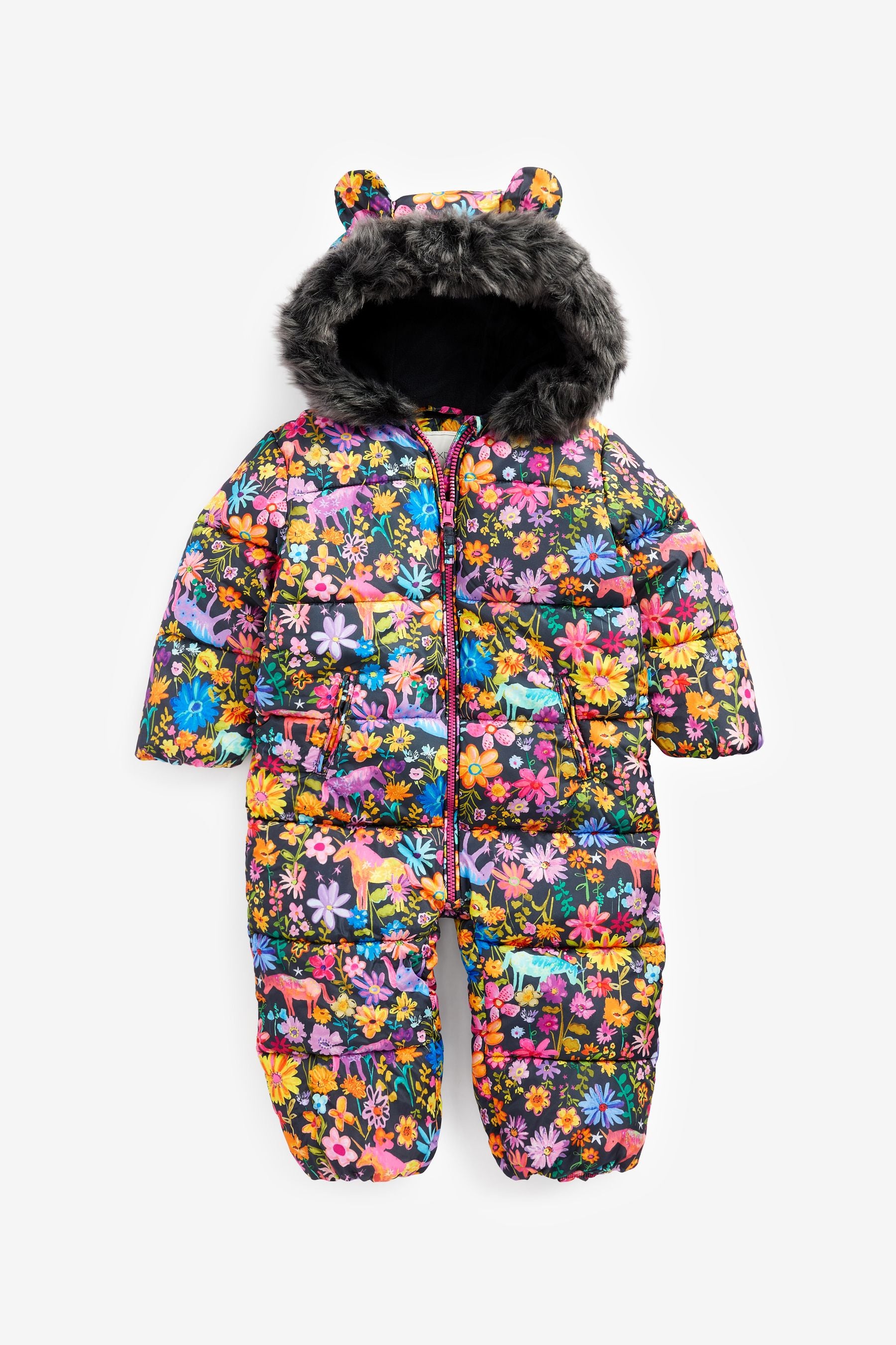 Multi Floral Next Hower Resistant Printed Snowsuit (3mths-7yrs)