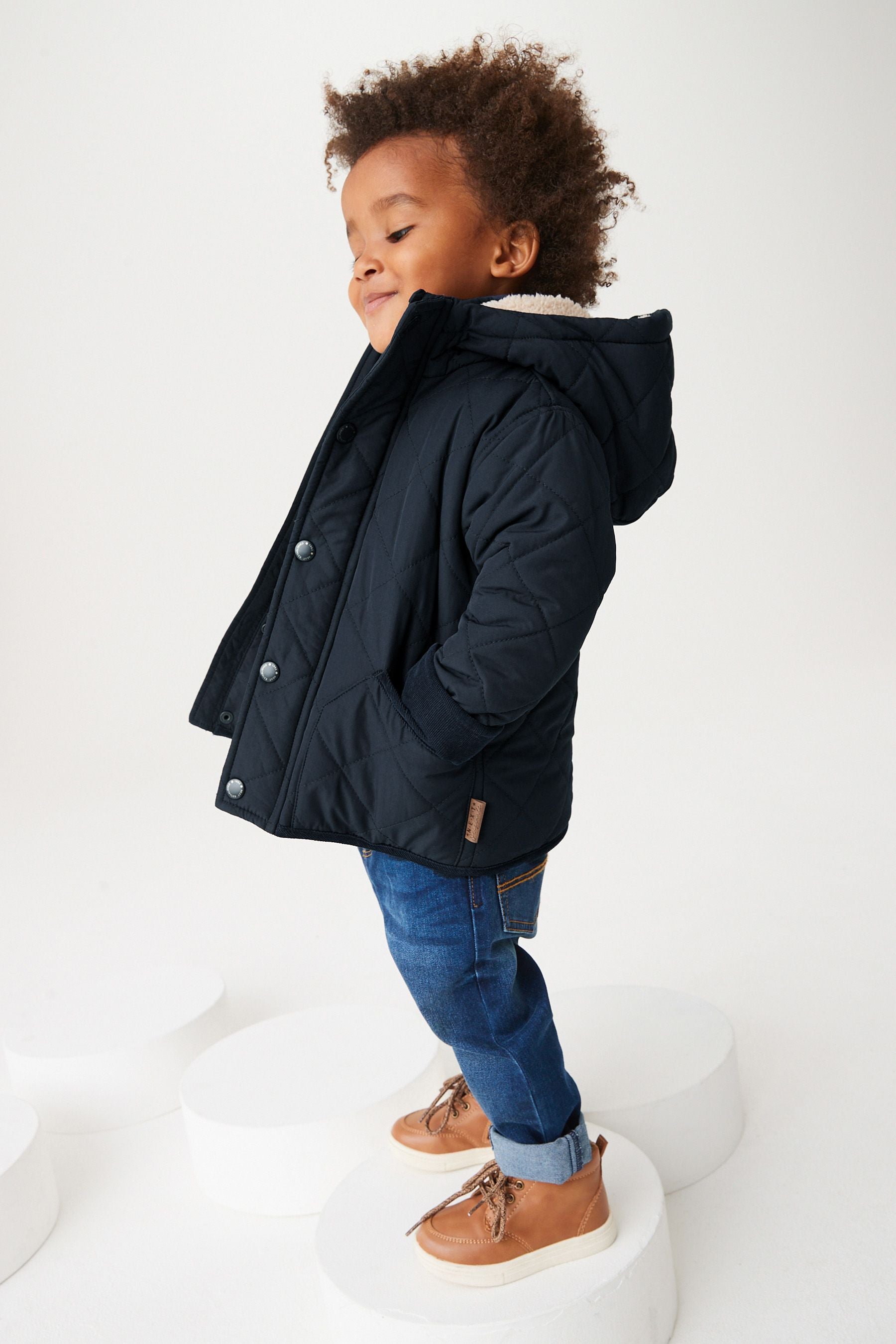 Navy Blue Quilted Jacket (3mths-7yrs)