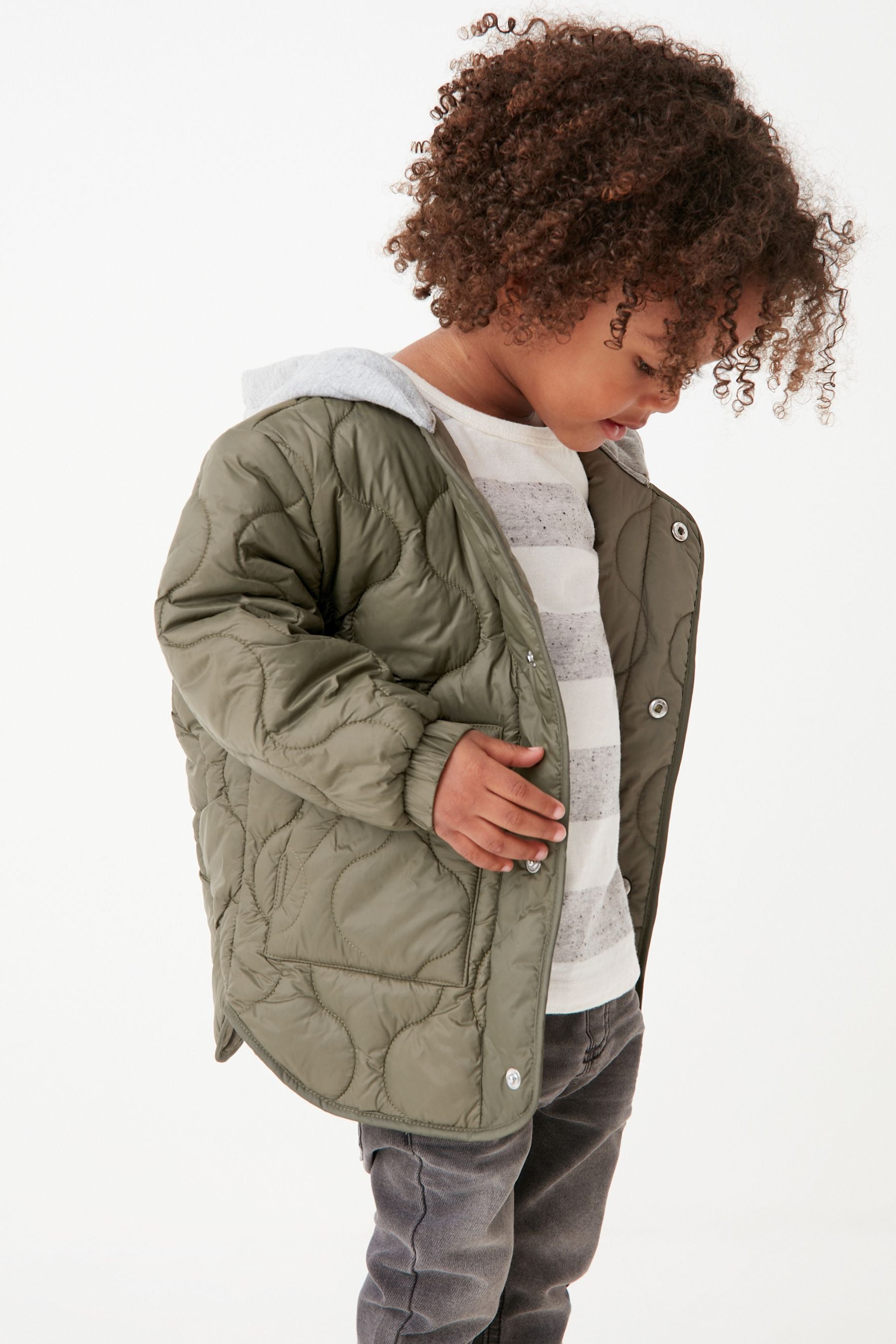 Khaki Green Onion Quilted Jacket (3mths-7yrs)