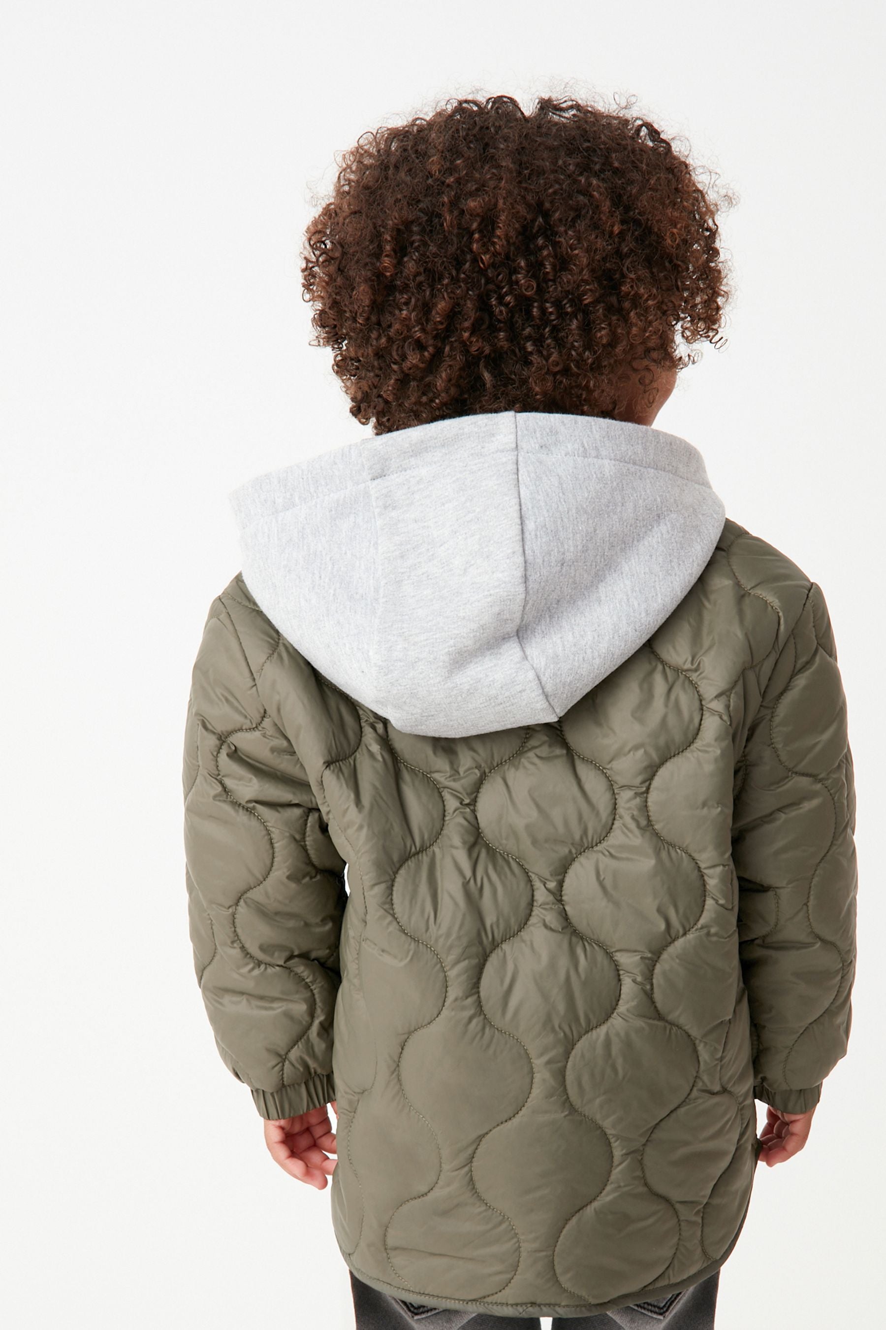 Khaki Green Onion Quilted Jacket (3mths-7yrs)