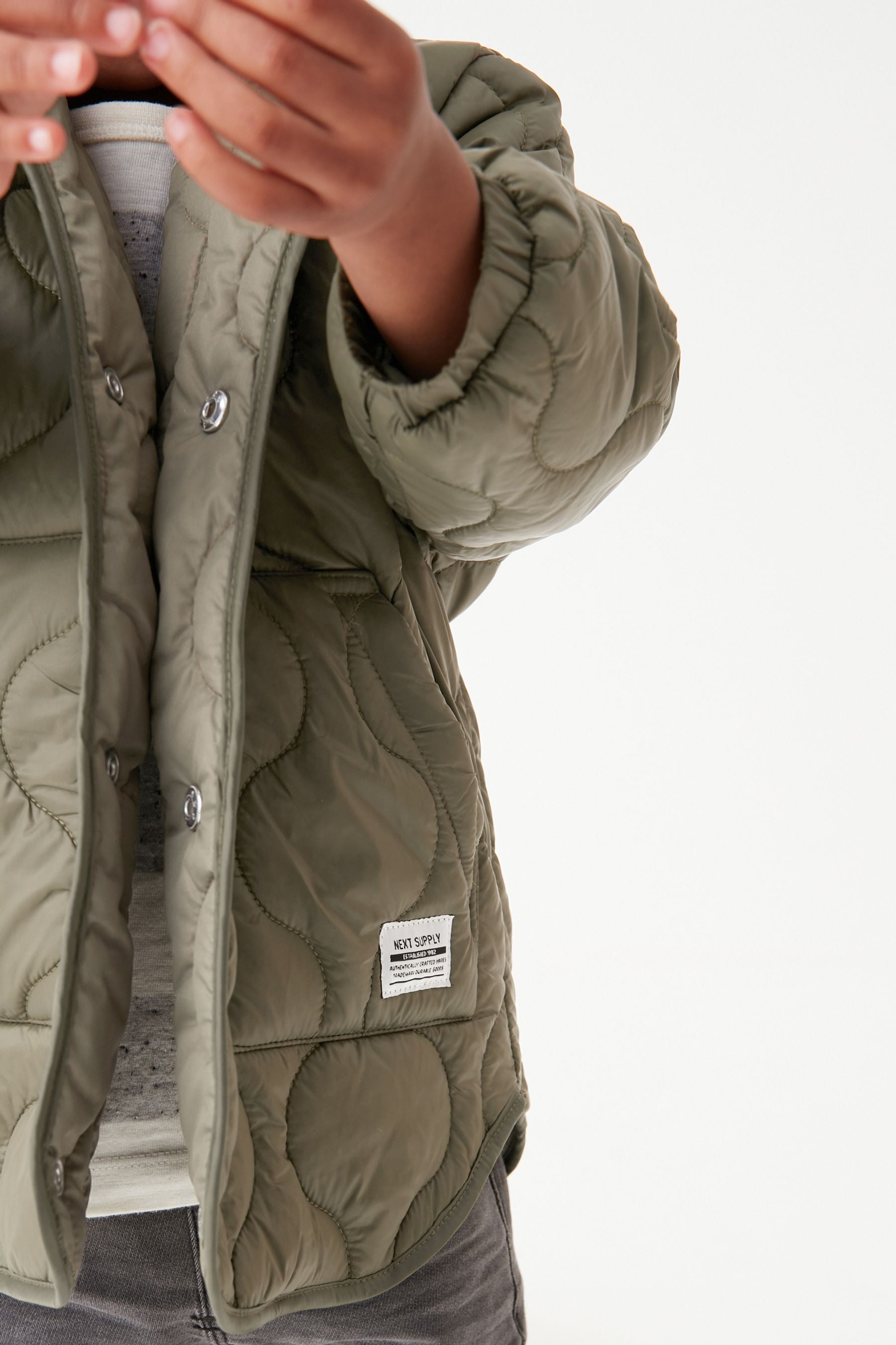 Khaki Green Onion Quilted Jacket (3mths-7yrs)