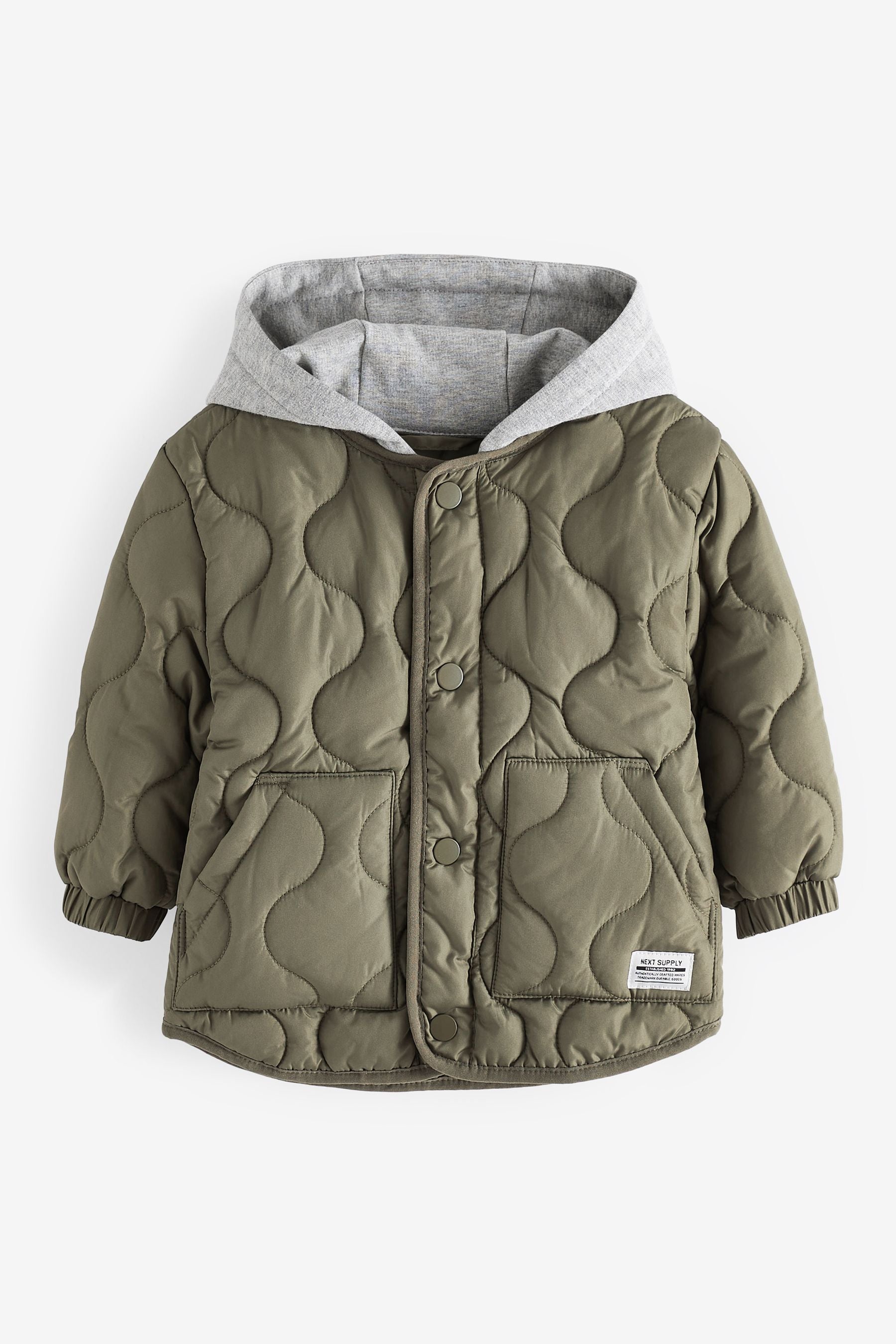 Khaki Green Onion Quilted Jacket (3mths-7yrs)