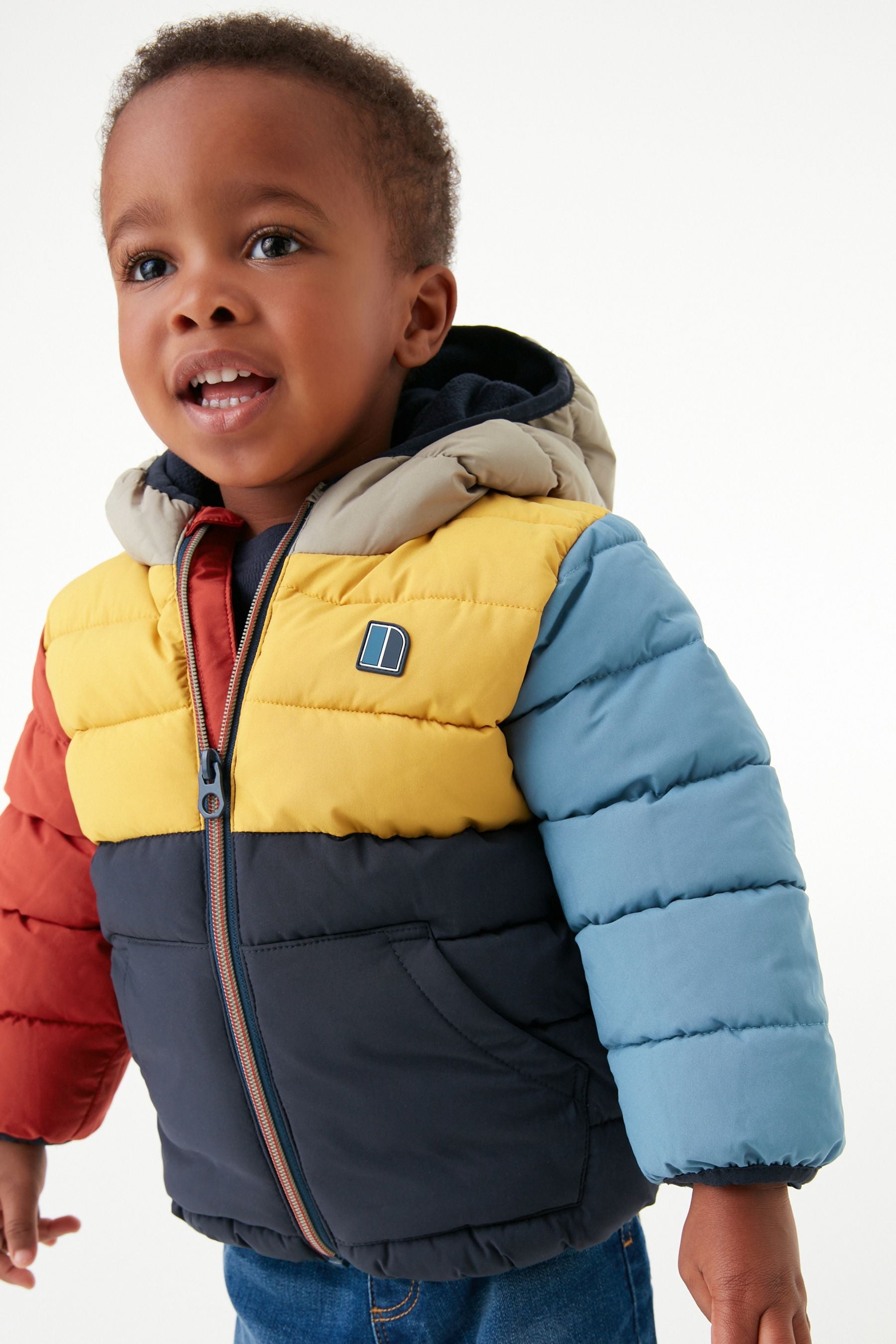 Yellow Colourblock Padded Coat (3mths-7yrs)