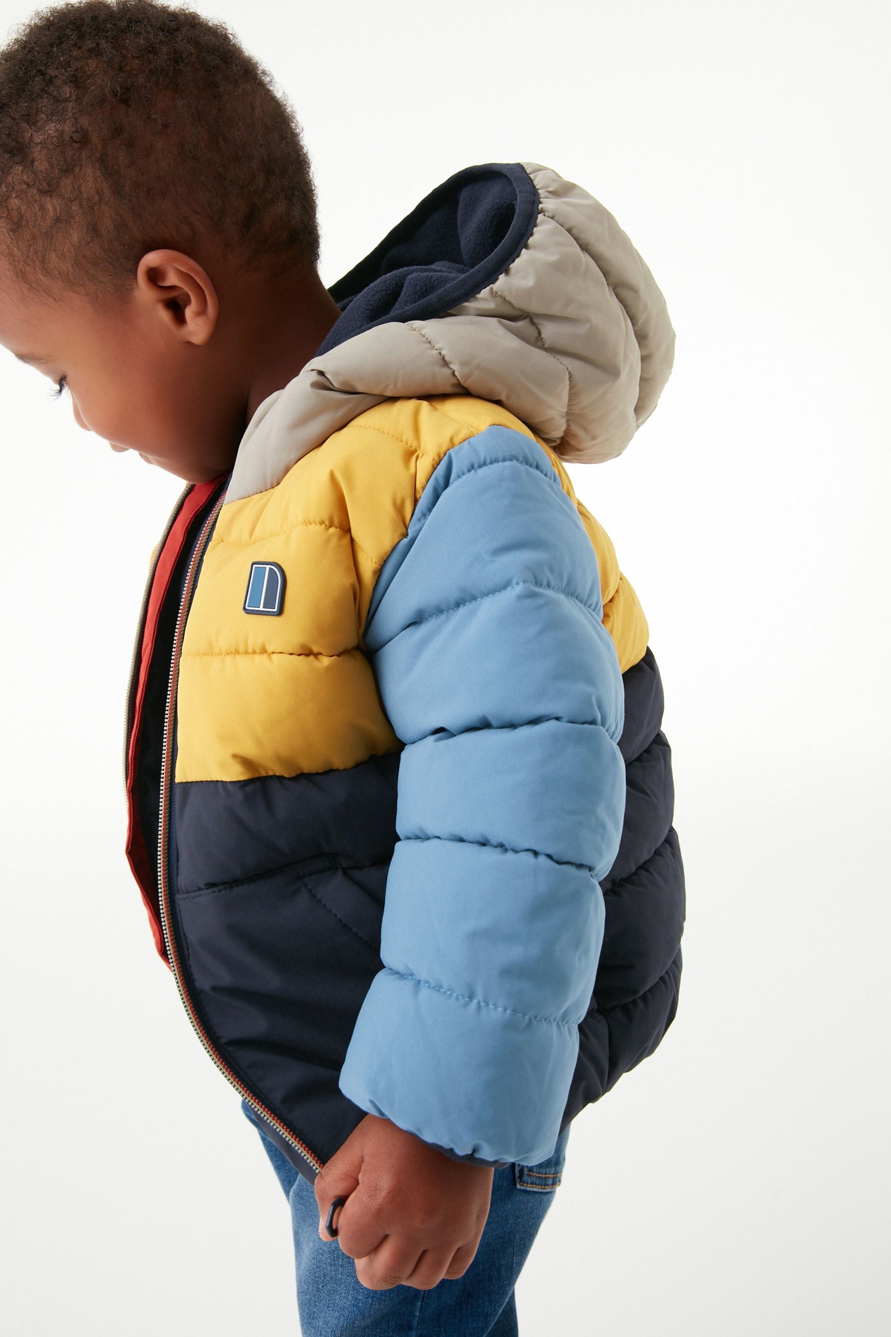 Yellow Colourblock Padded Coat (3mths-7yrs)