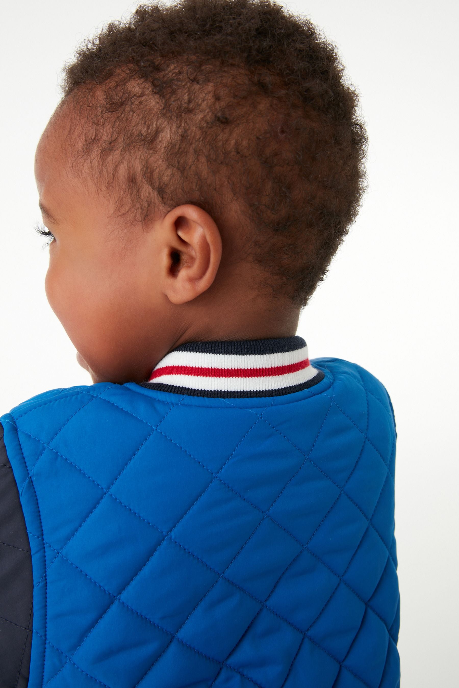 Navy Blue Quilted Bomber Jacket (3mths-7yrs)