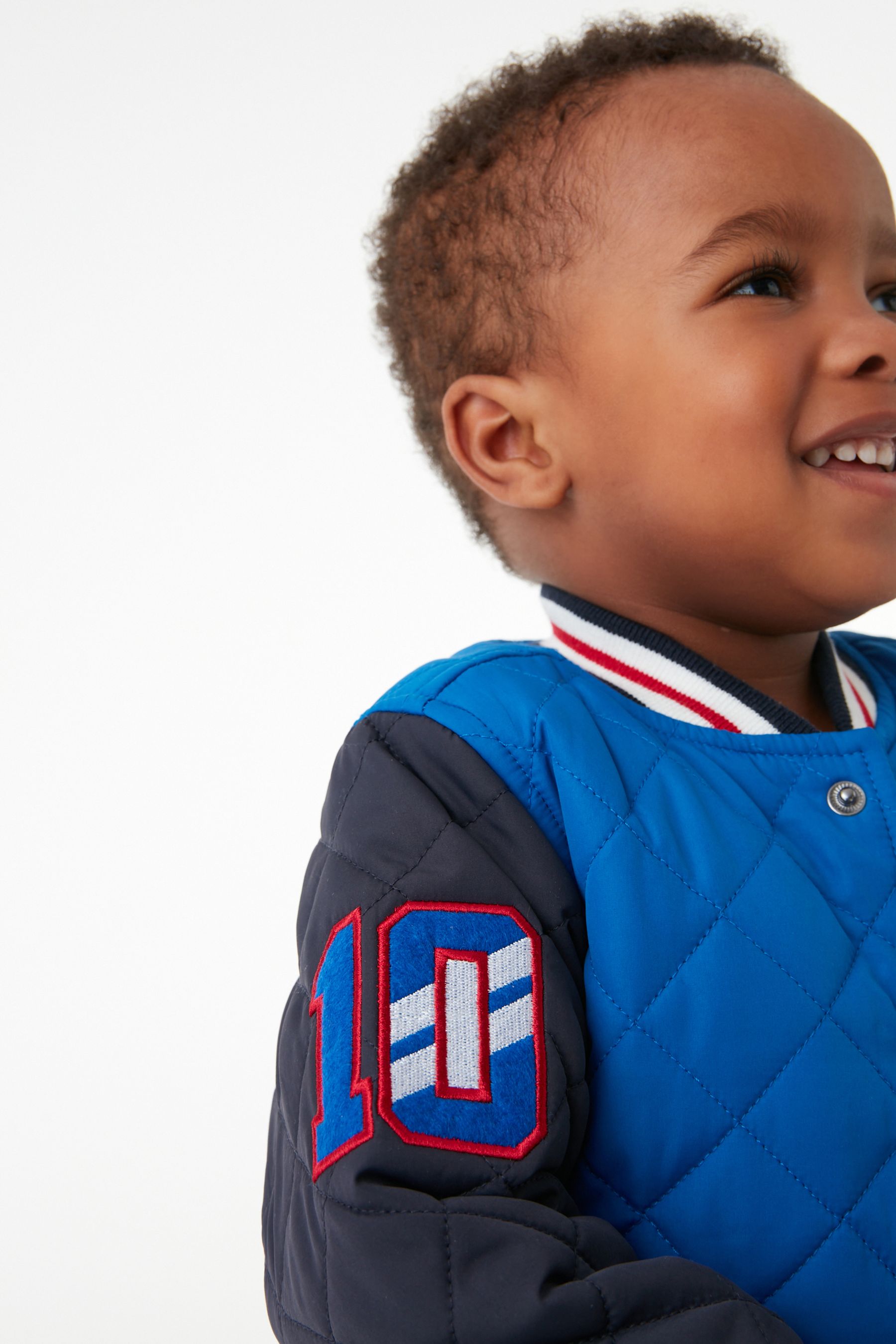 Navy Blue Quilted Bomber Jacket (3mths-7yrs)