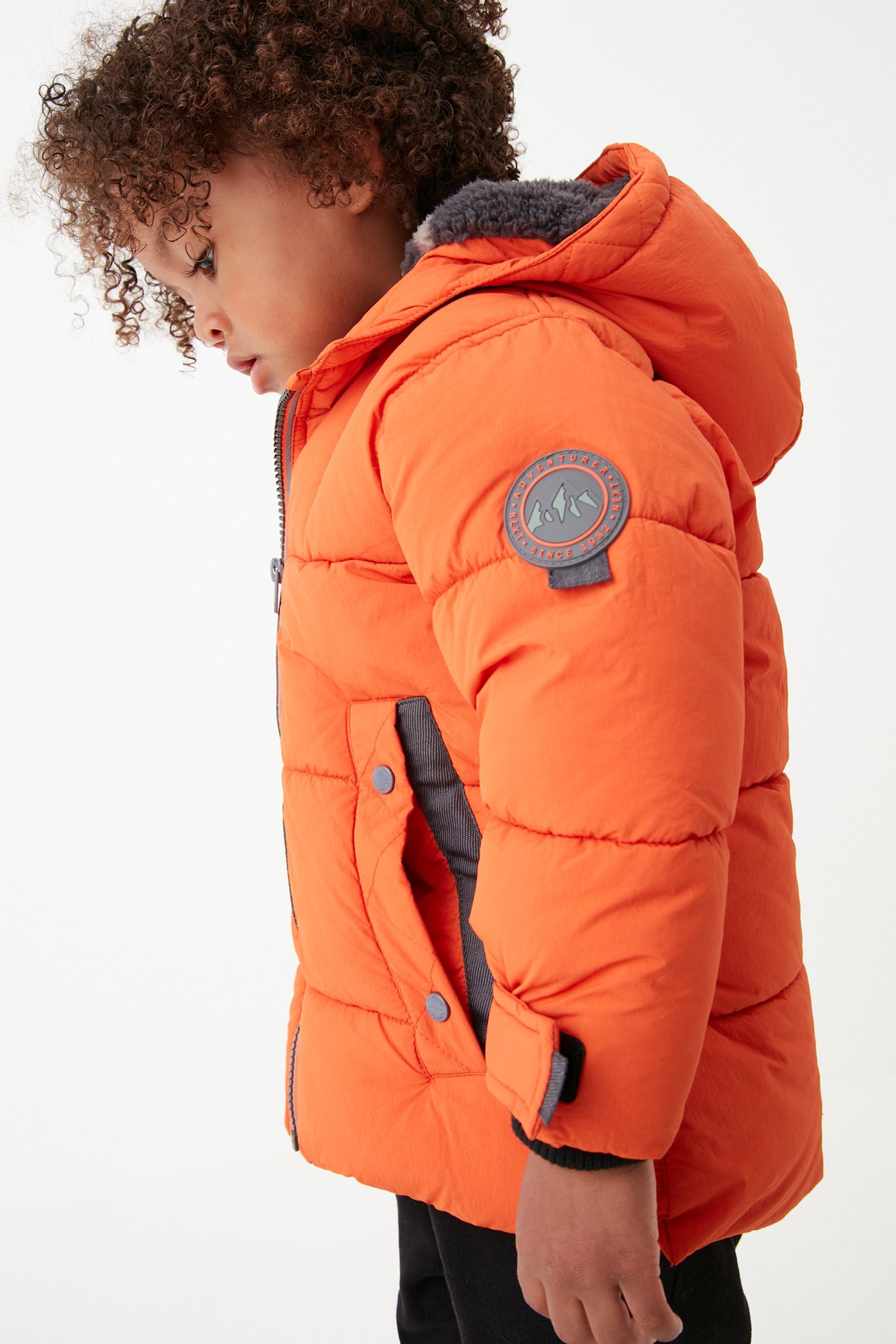 Orange Longline Padded Coat (3mths-7yrs)