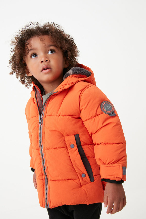 Orange Longline Padded Coat (3mths-7yrs)