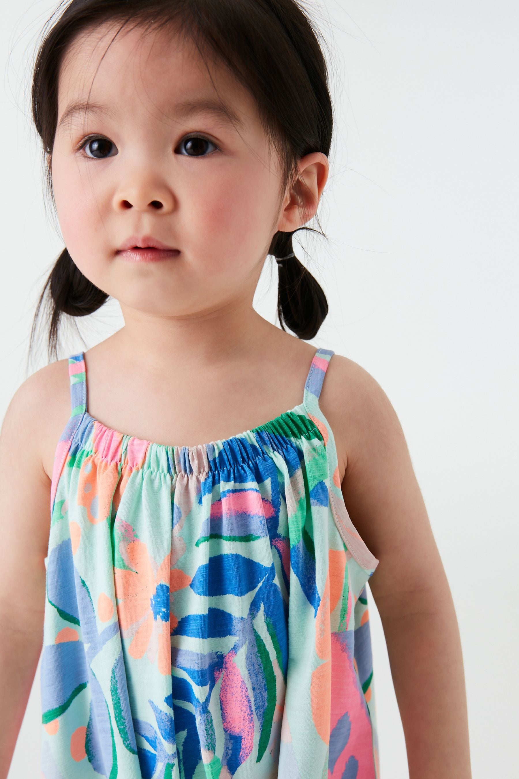 Bright Tropical Jersey Strappy Jumpsuit (3mths-7yrs)