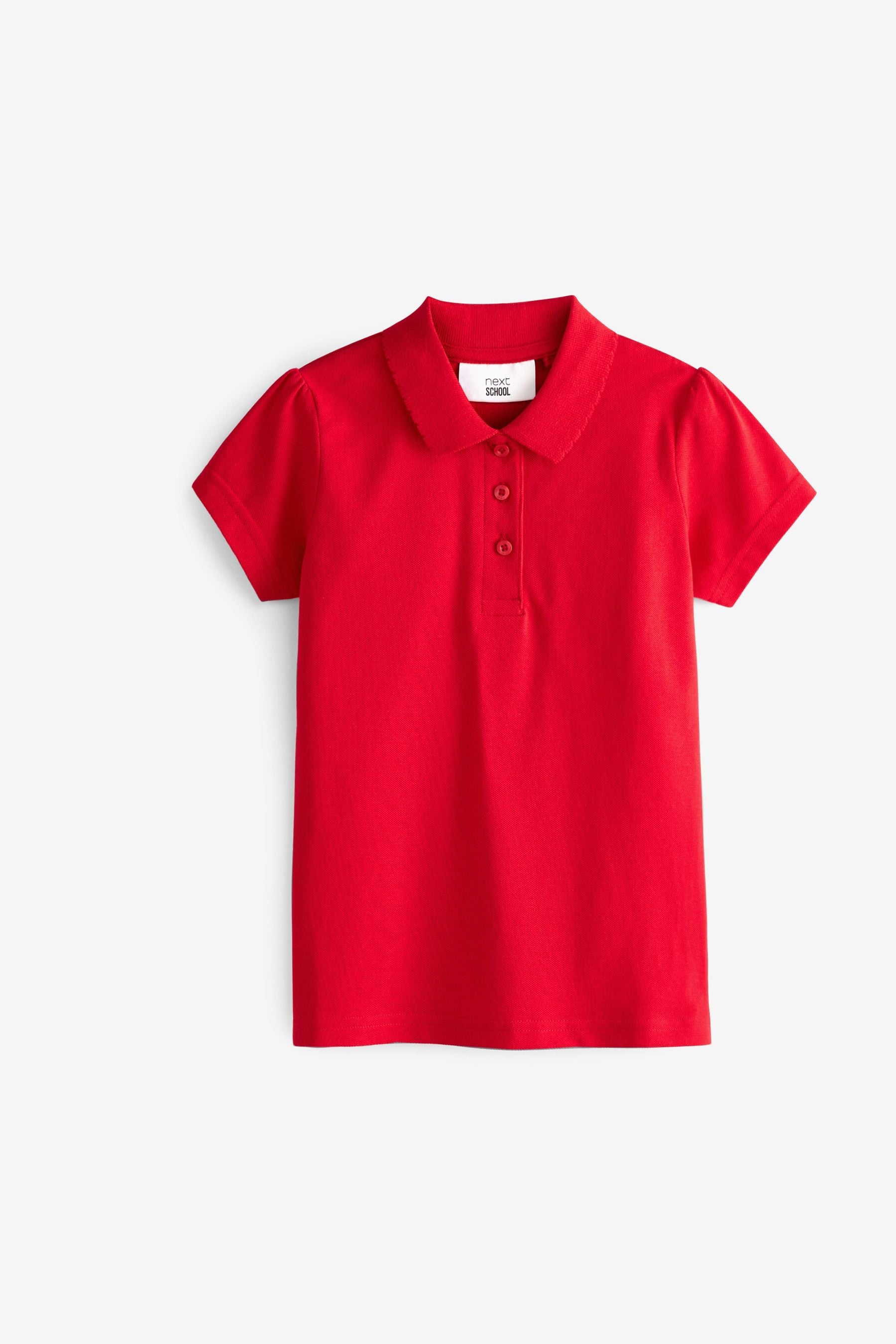 Red Cotton Short Sleeve Polo Shirts 2 Pack (3-16yrs)