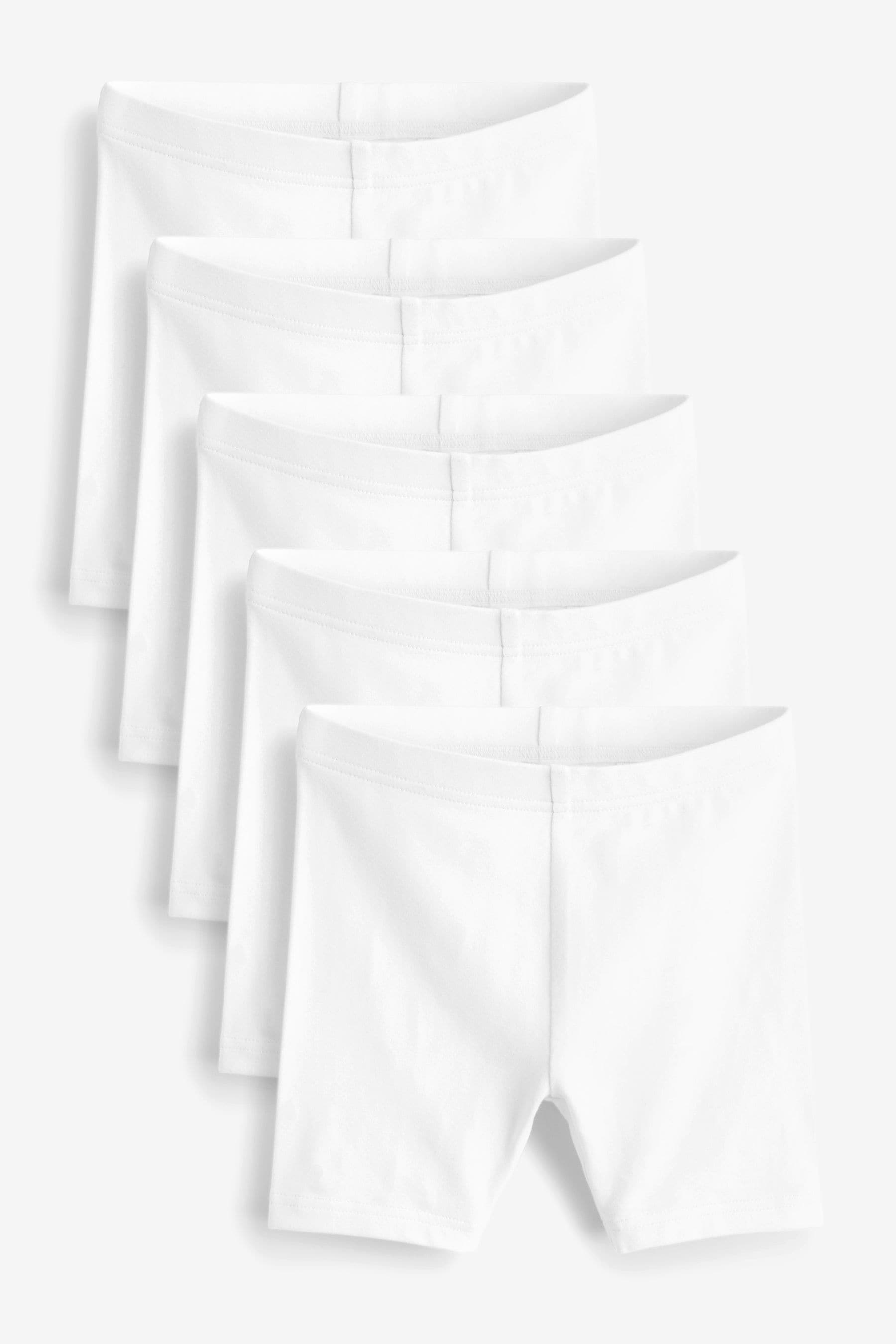 White 5 Pack Cotton Rich Stretch Cycle Shorts (3-16yrs)