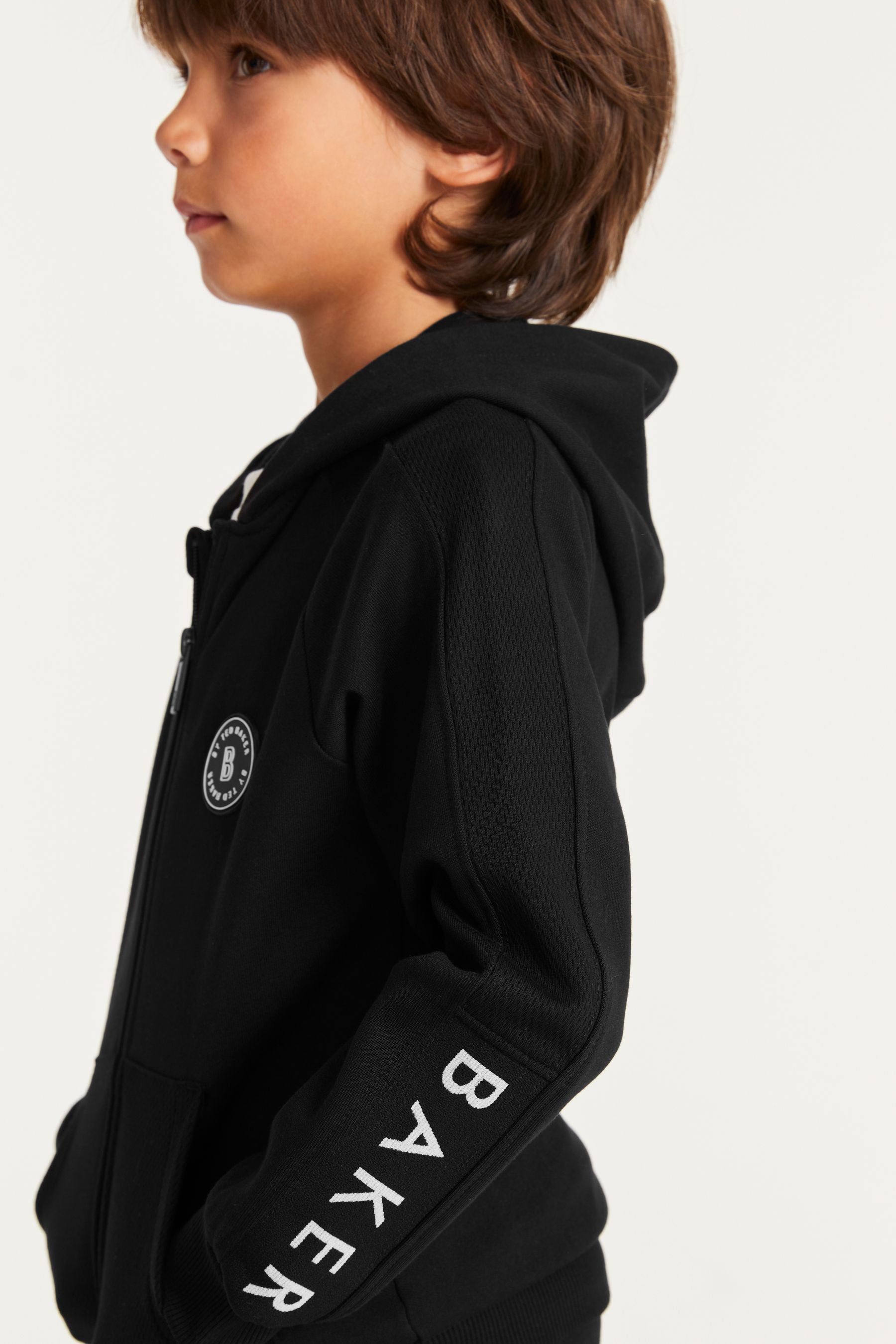 Black Baker by Ted Baker Black Panelled Hoodie