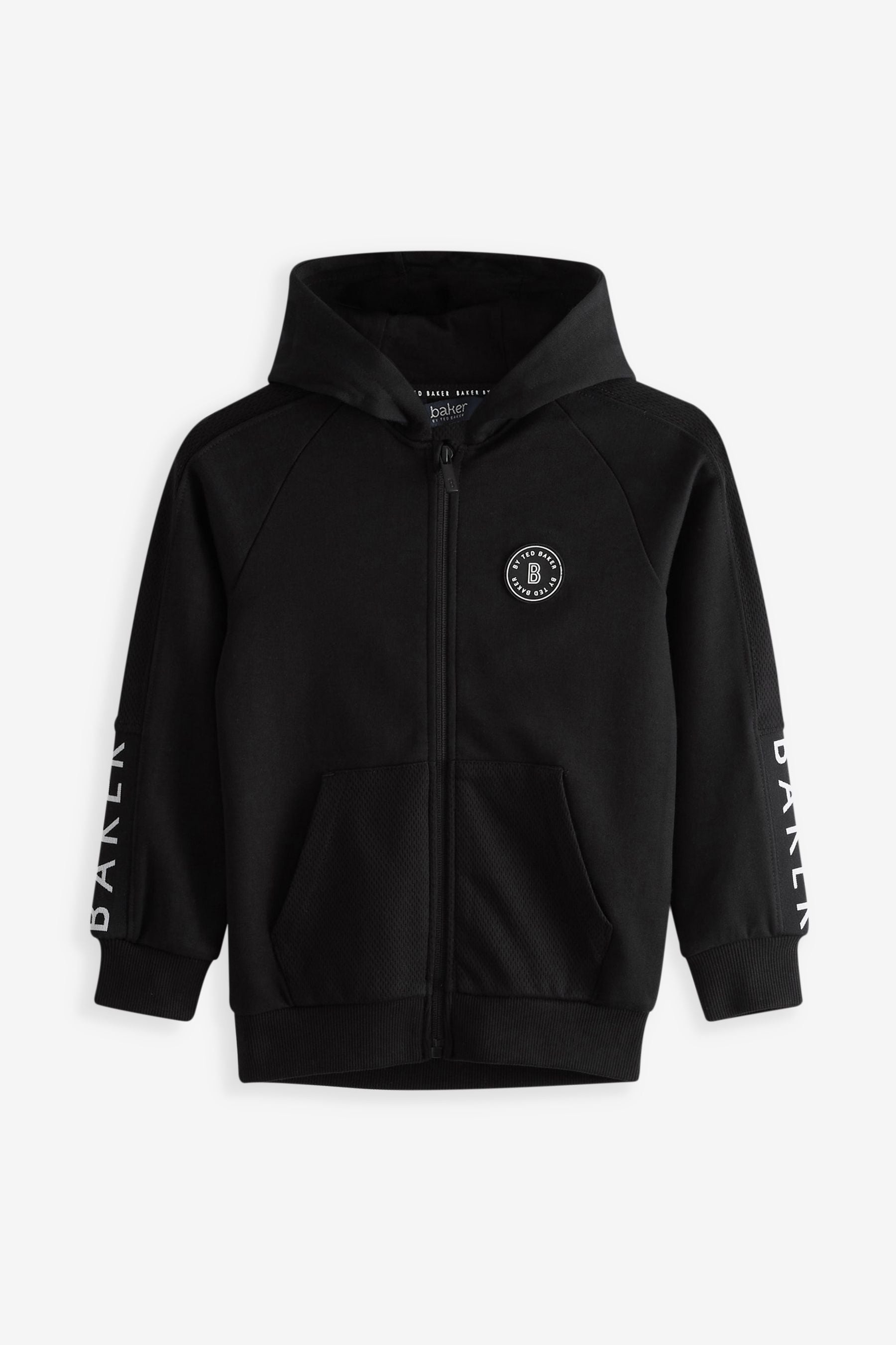 Black Baker by Ted Baker Black Panelled Hoodie