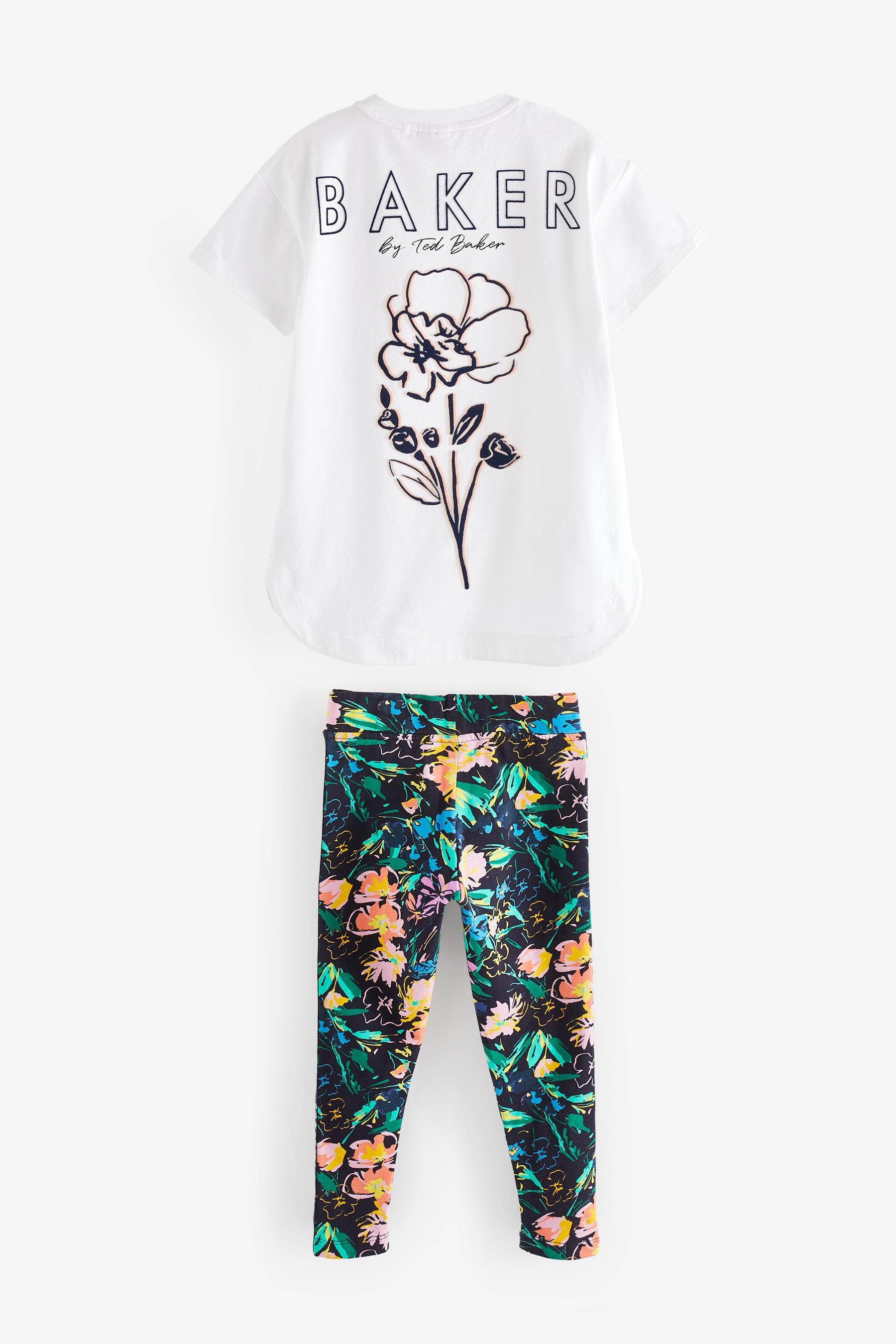 Baker by Ted Baker White Jersey T-Shirt And Leggings Set