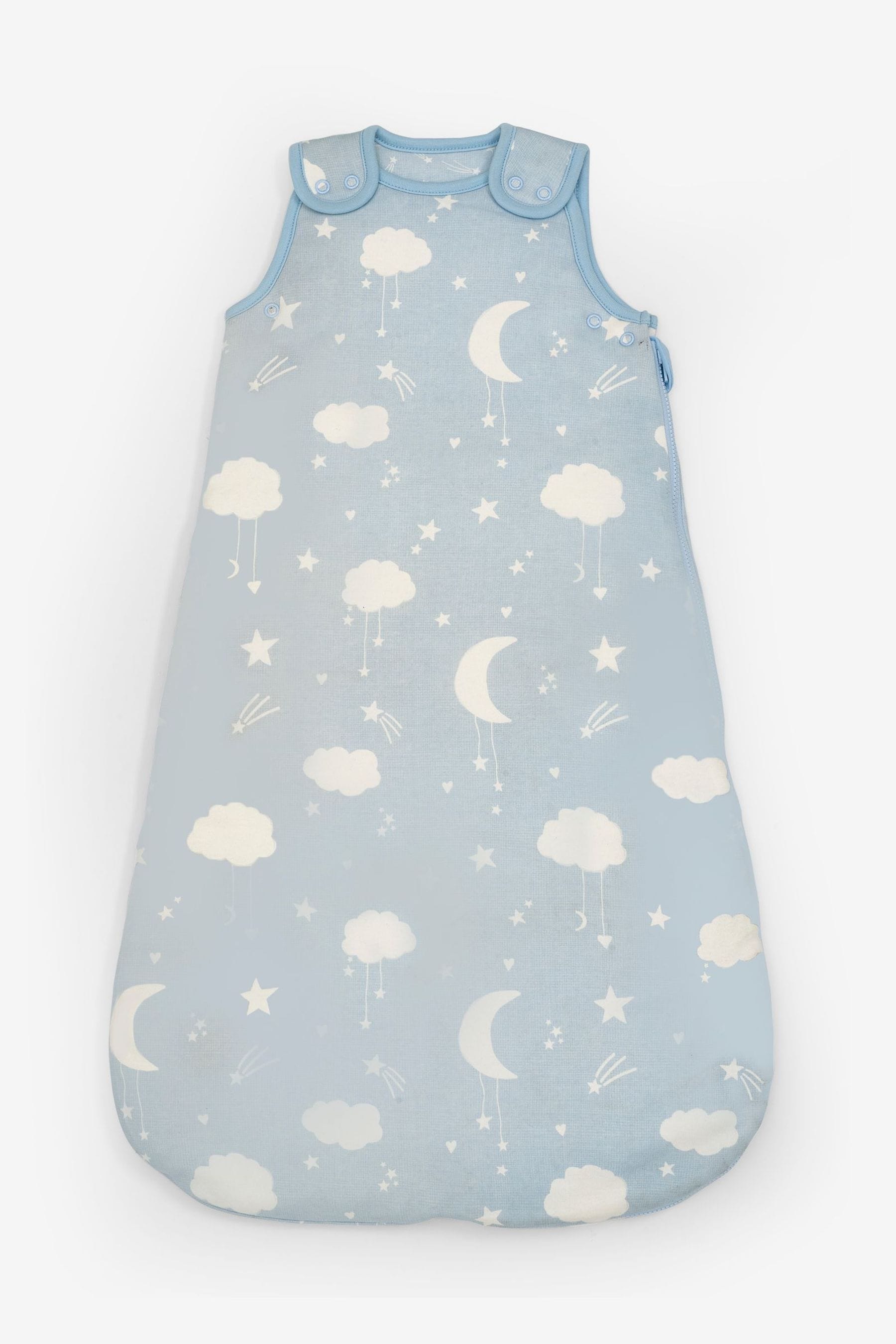 Blue Moon & Stars Baby 100% Cotton 1 Tog Sleep Bag