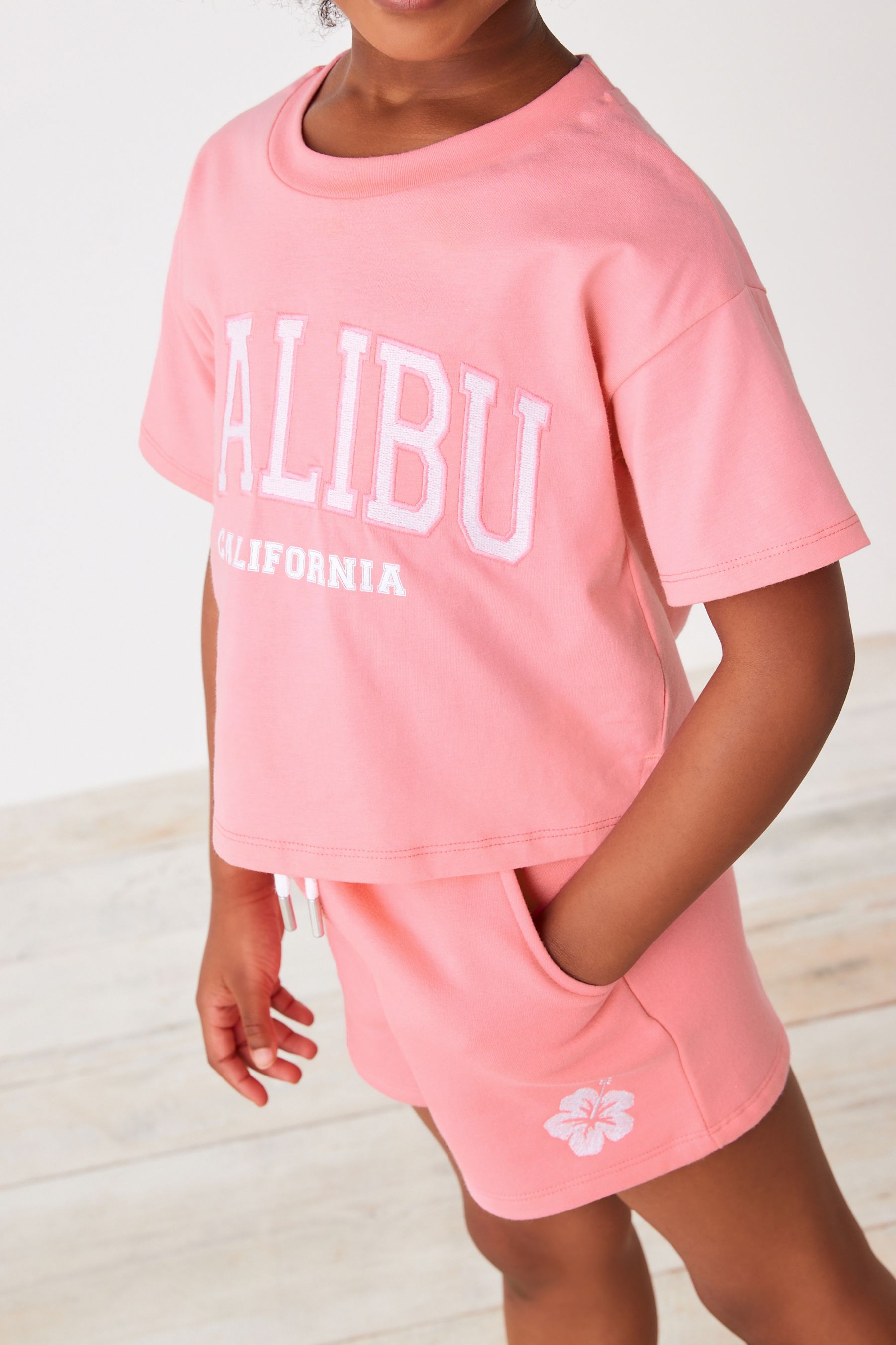 Pink Malibu T-Shirt & Short Set (3-16yrs)