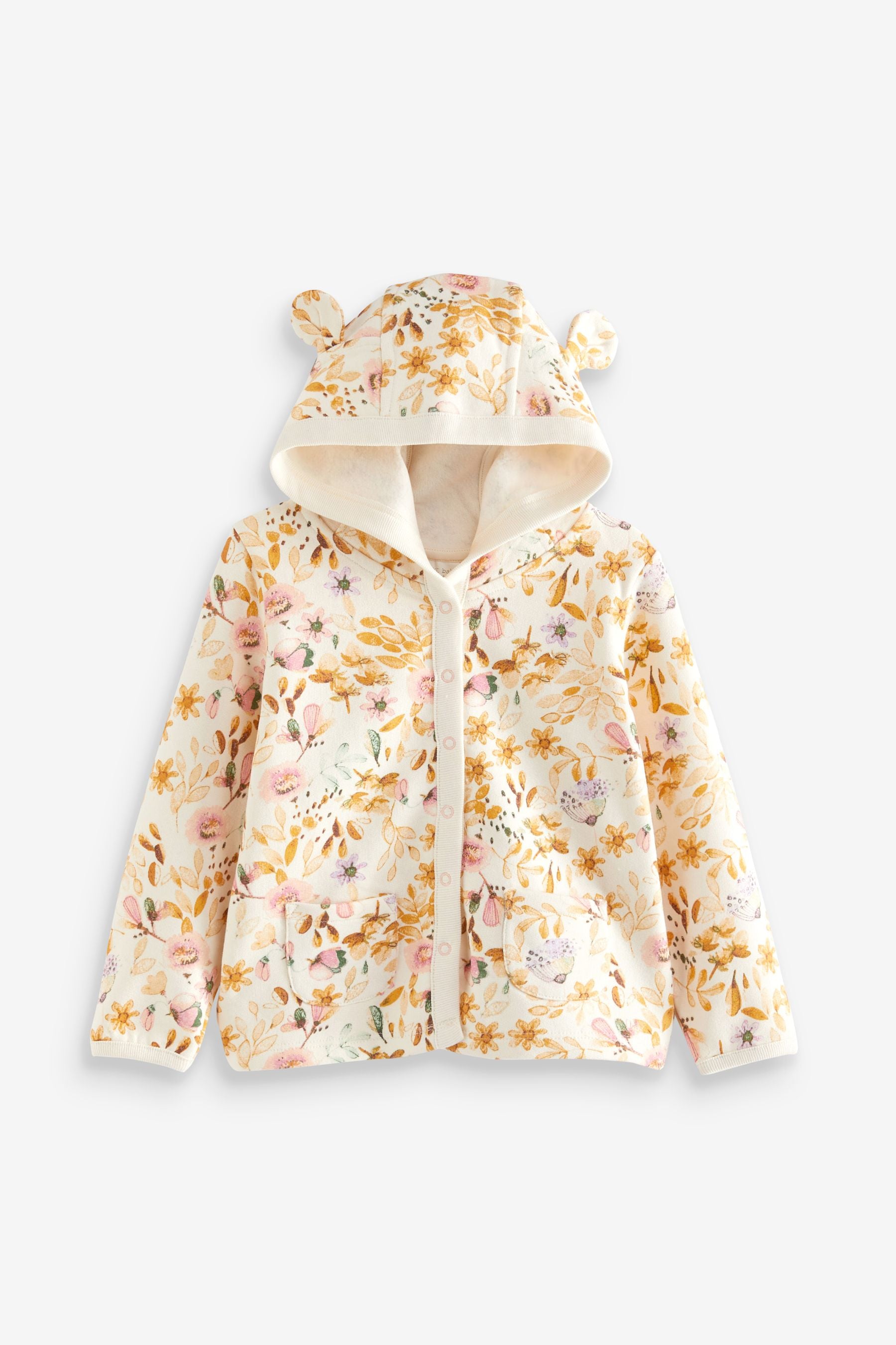 Ochre Floral Lightweight Jersey Baby Jacket (0mths-2yrs)