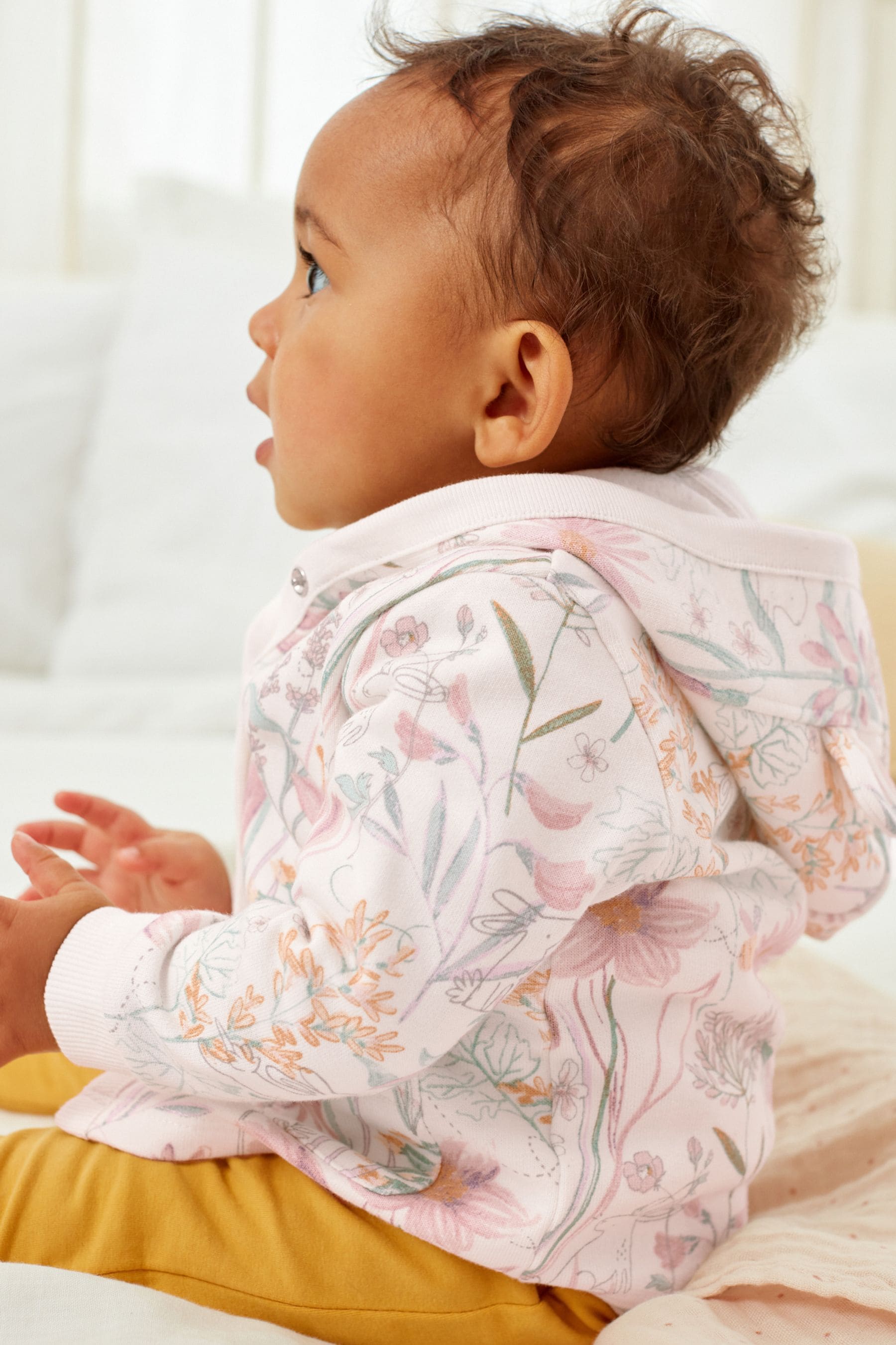 Pink Floral Lightweight Jersey Baby Jacket (0mths-2yrs)