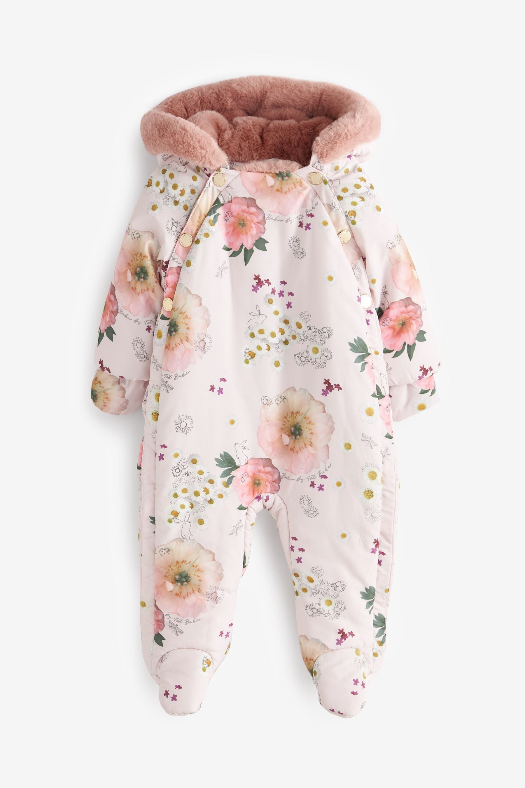 Pink Baker by Ted Baker Pink Floral Snowsuit