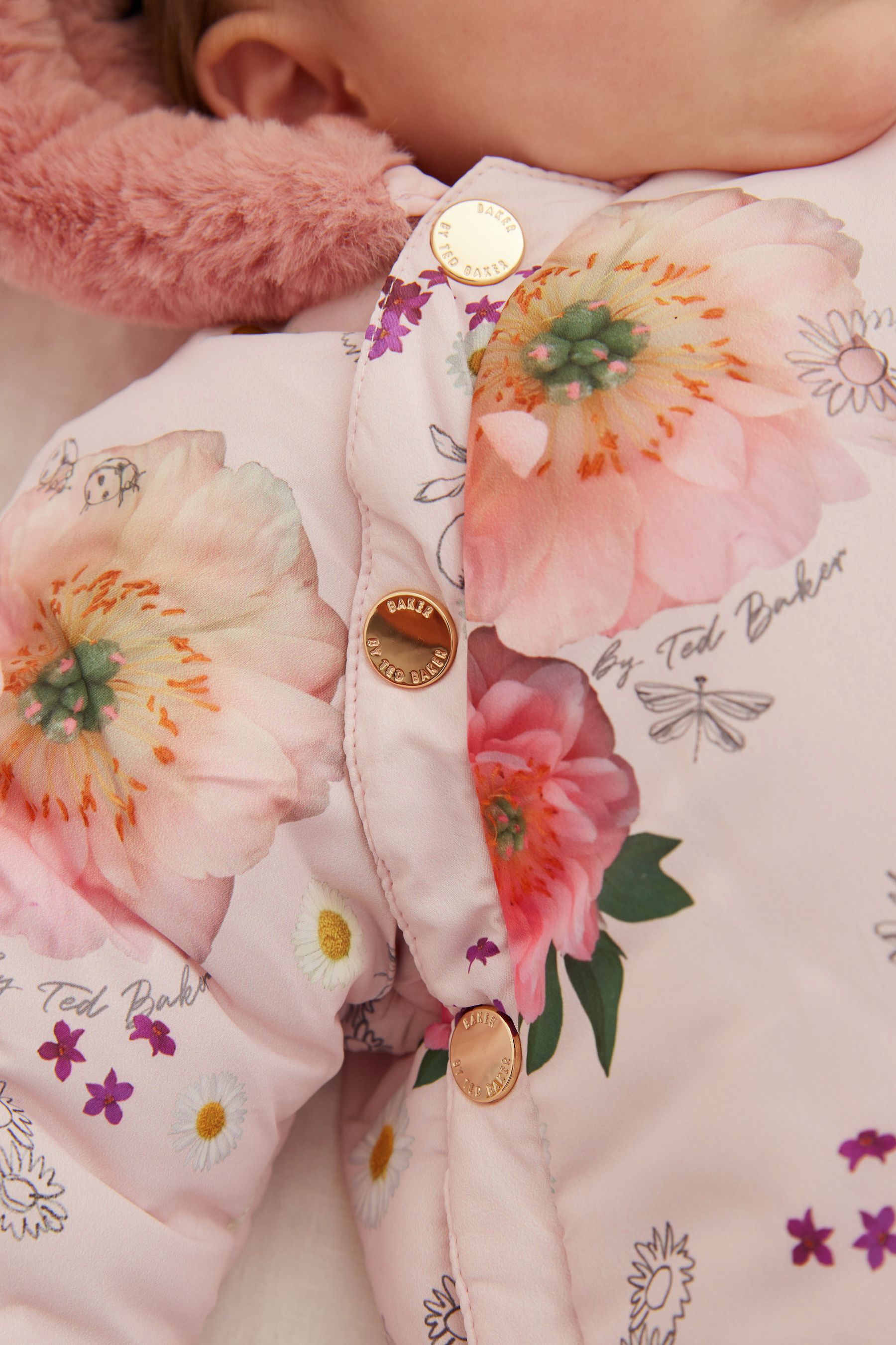 Pink Baker by Ted Baker Pink Floral Snowsuit