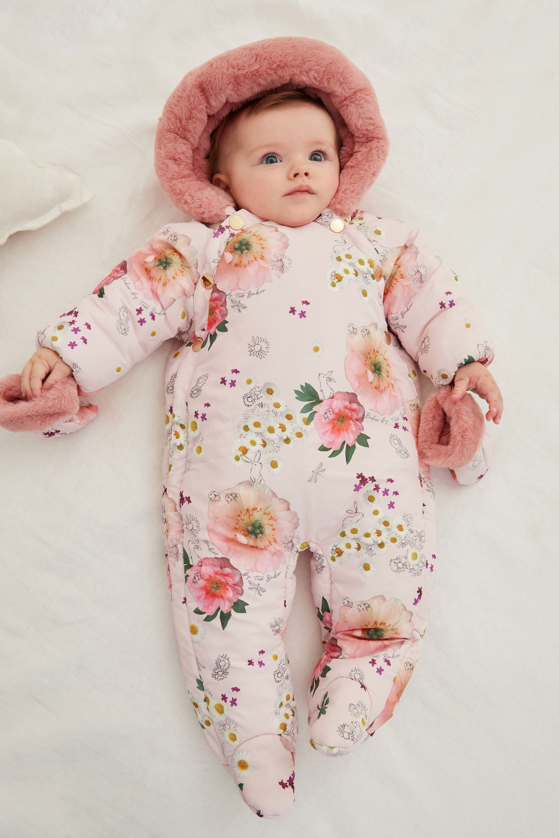 Pink Baker by Ted Baker Pink Floral Snowsuit