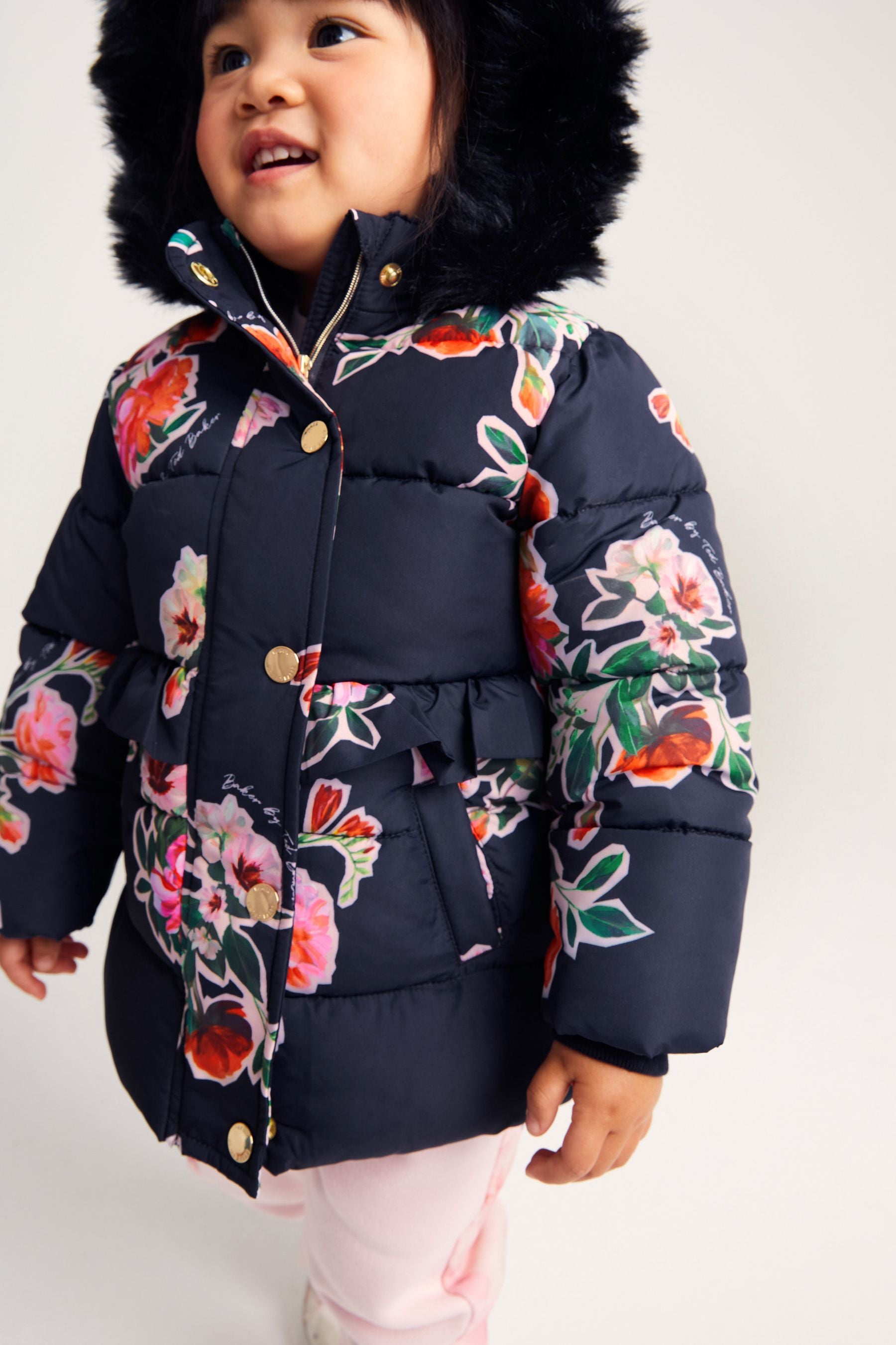 Navy Baker by Ted Baker Navy Floral Coat