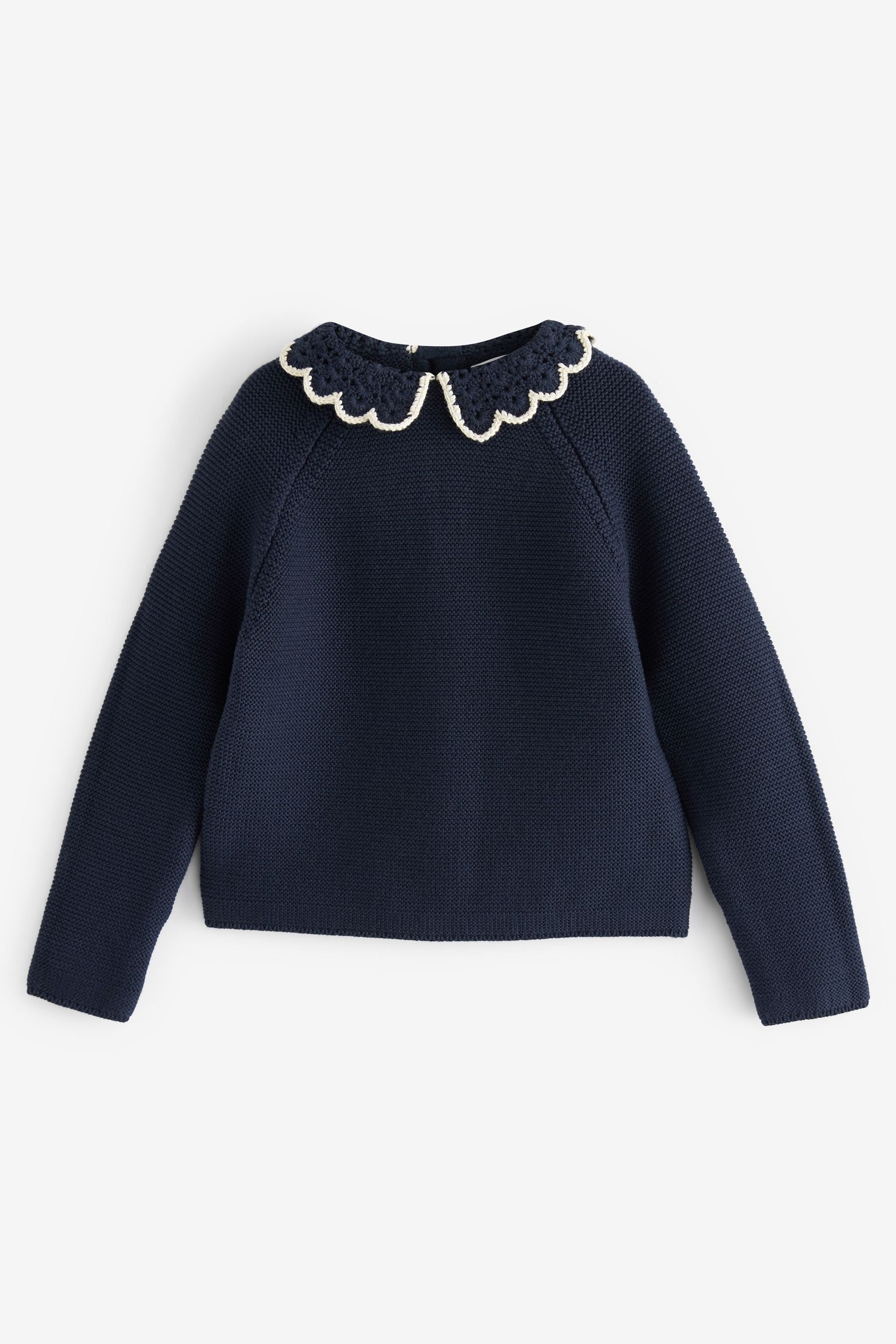 Navy Blue Collar Jumper (3mths-7yrs)