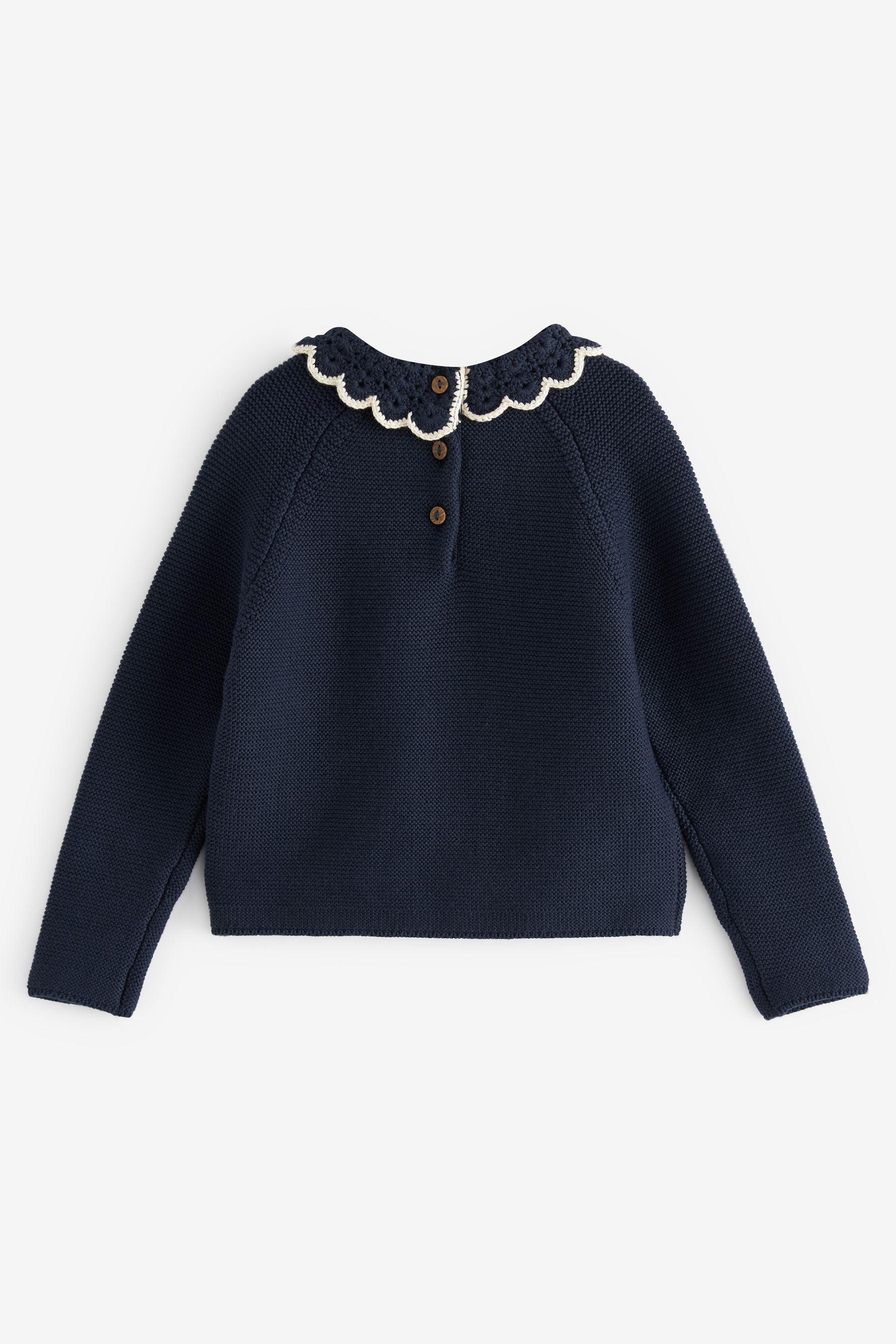 Navy Blue Collar Jumper (3mths-7yrs)