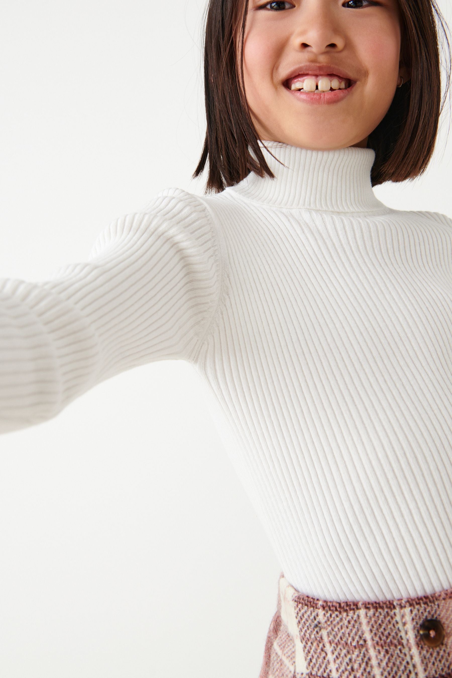 Ecru White Roll Neck Jumper (3-16yrs)