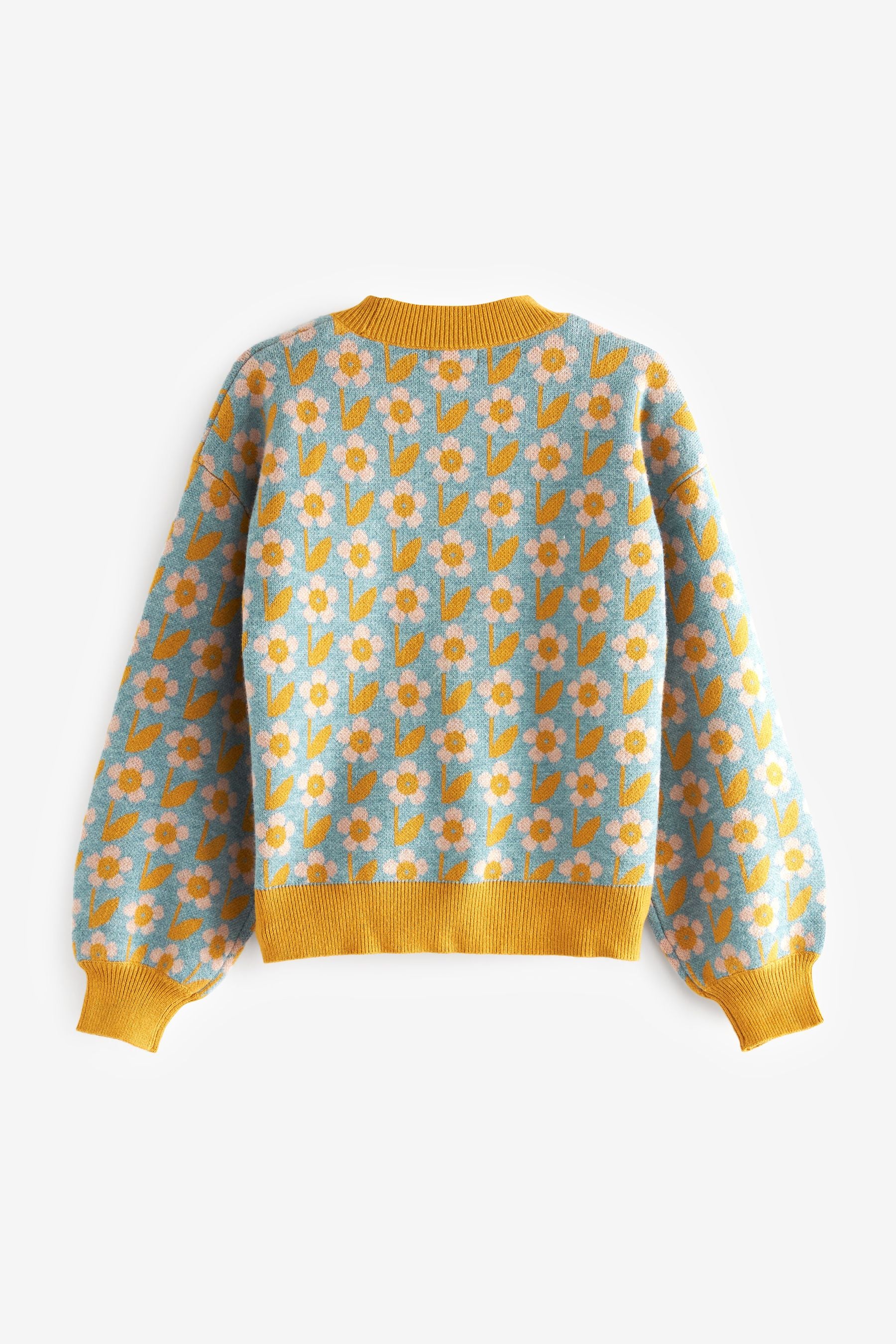 Ochre Yellow/Cream Floral Jumper (3-16yrs)