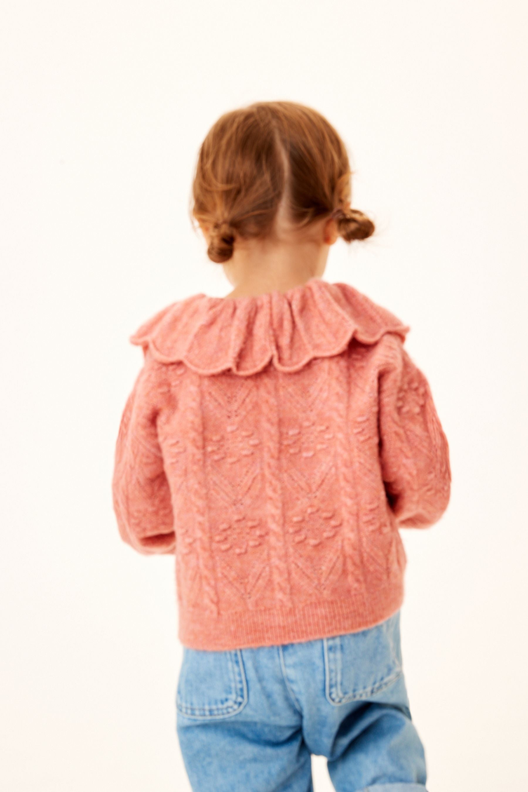 Pink Collar Cable Jumper (3mths-10yrs)