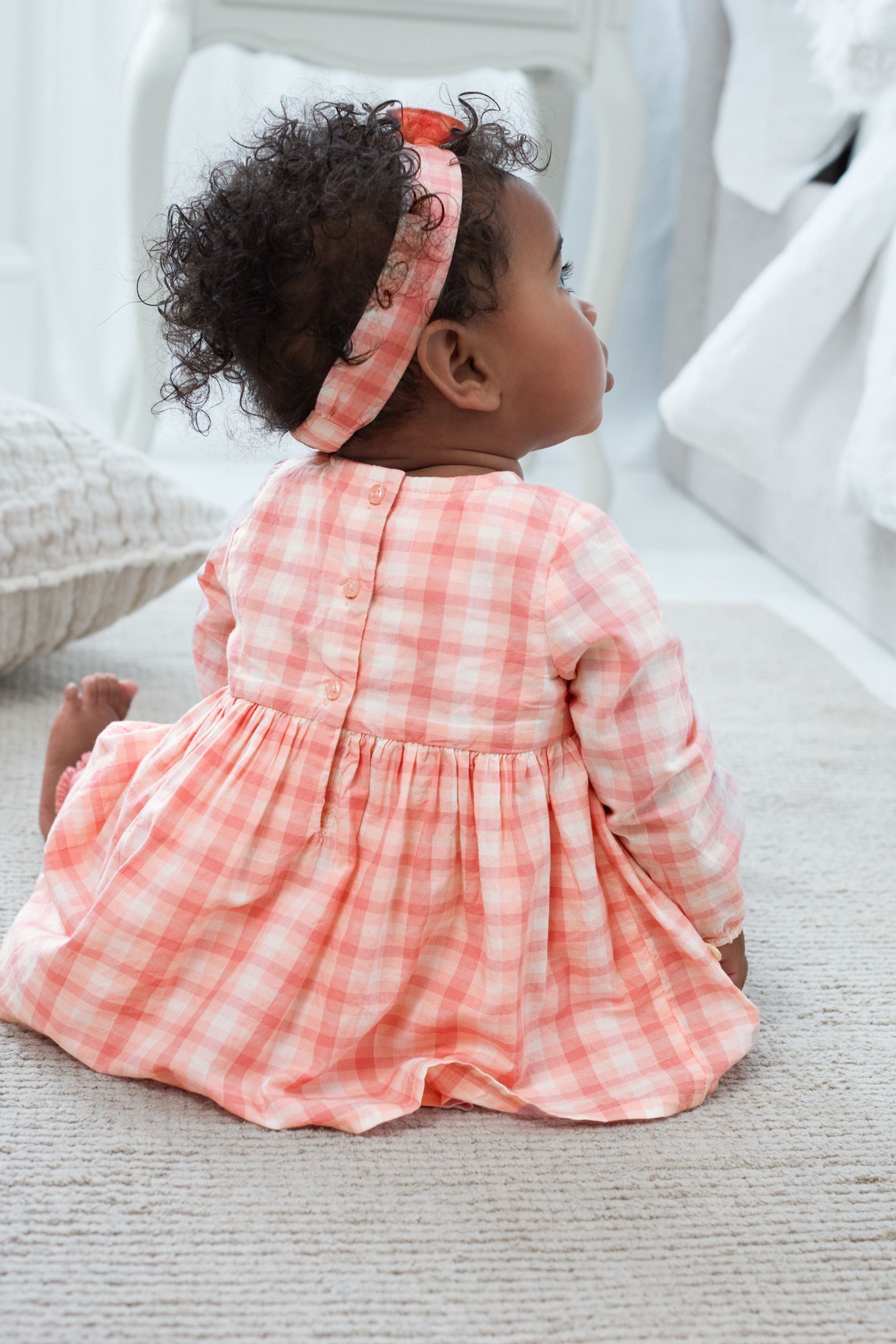 Pink Bunny 3 Piece Baby Woven Top, Leggings And Headband Set