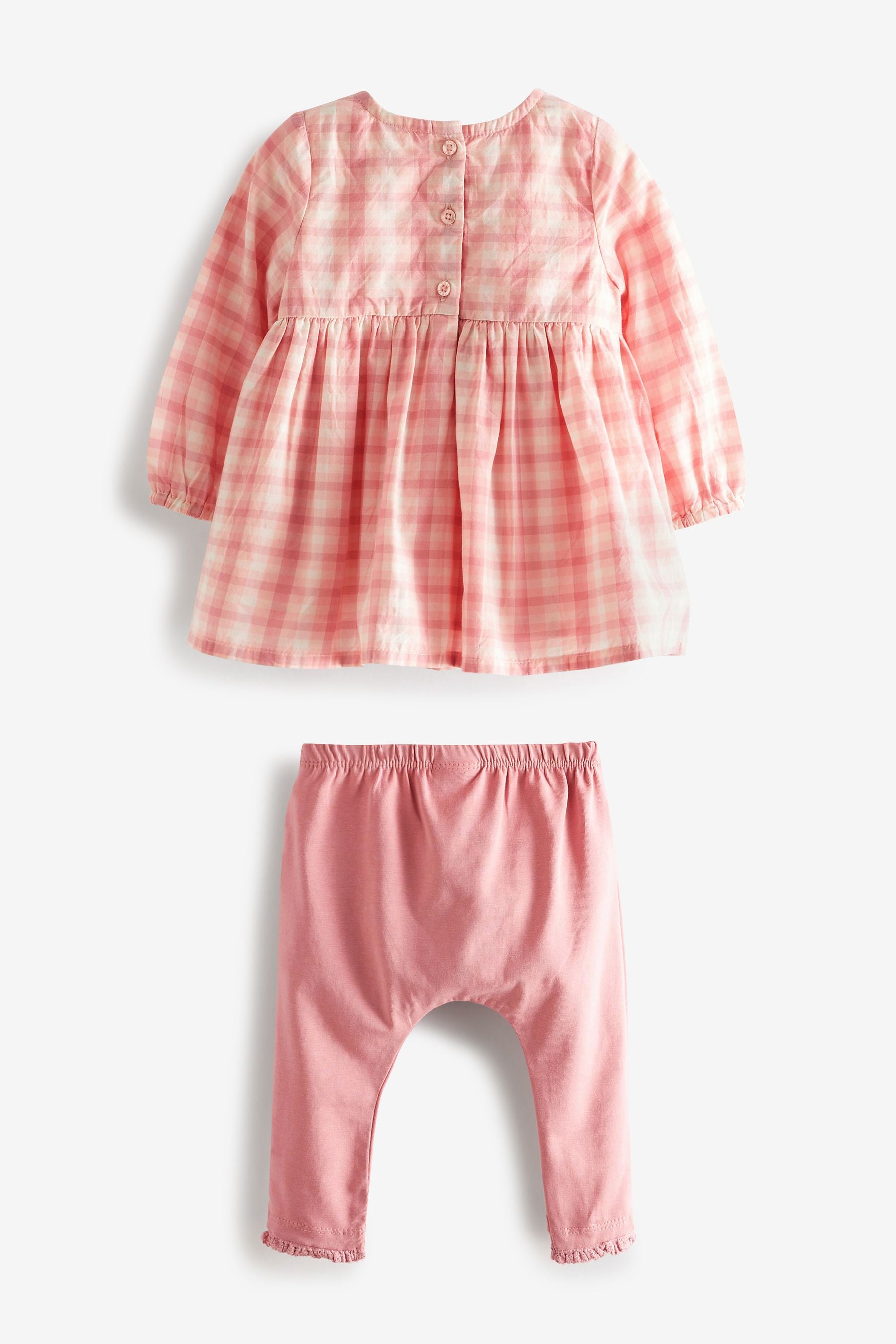 Pink Bunny 3 Piece Baby Woven Top, Leggings And Headband Set