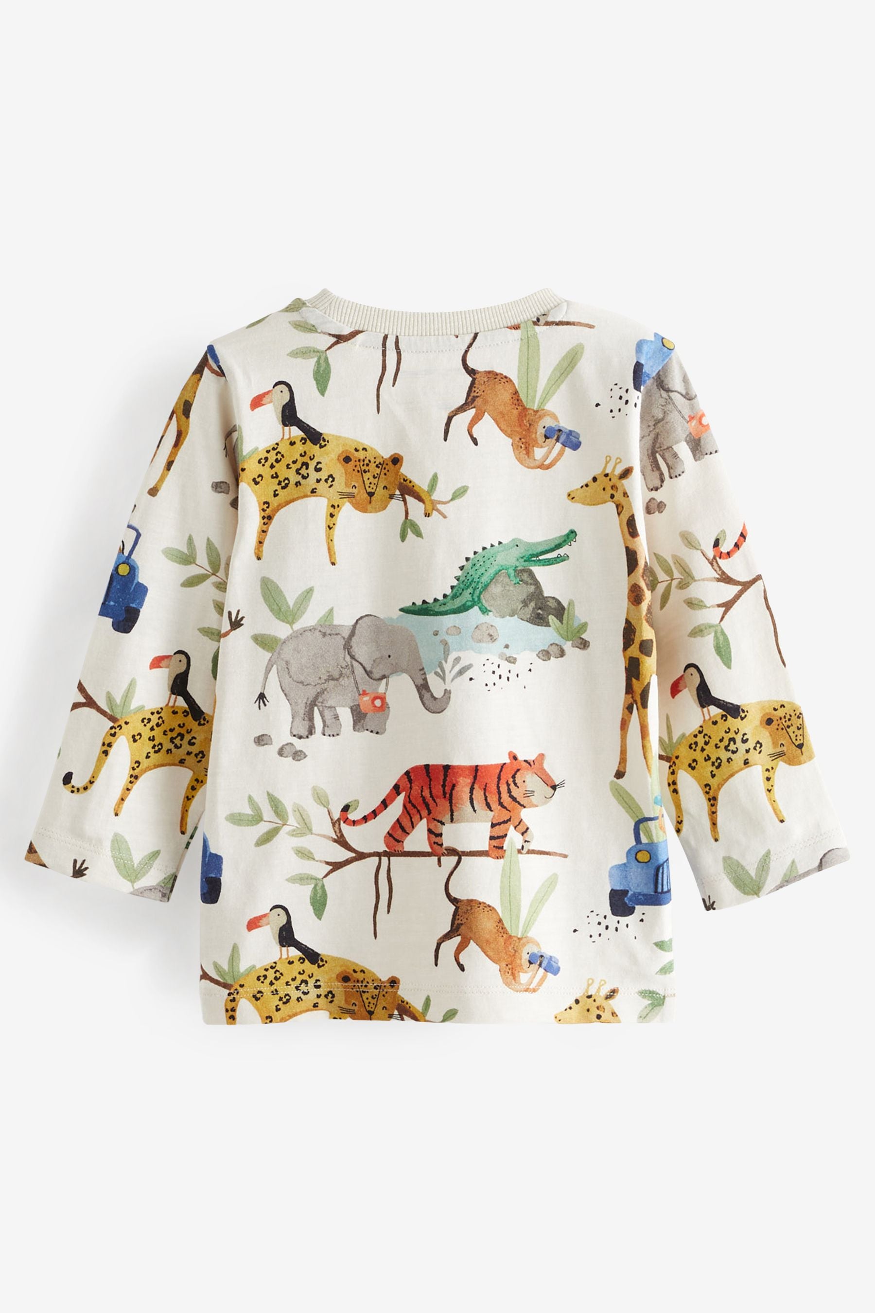 Multicoloured Safari All-Over Printed Long Sleeve T-Shirt (3mths-7yrs)