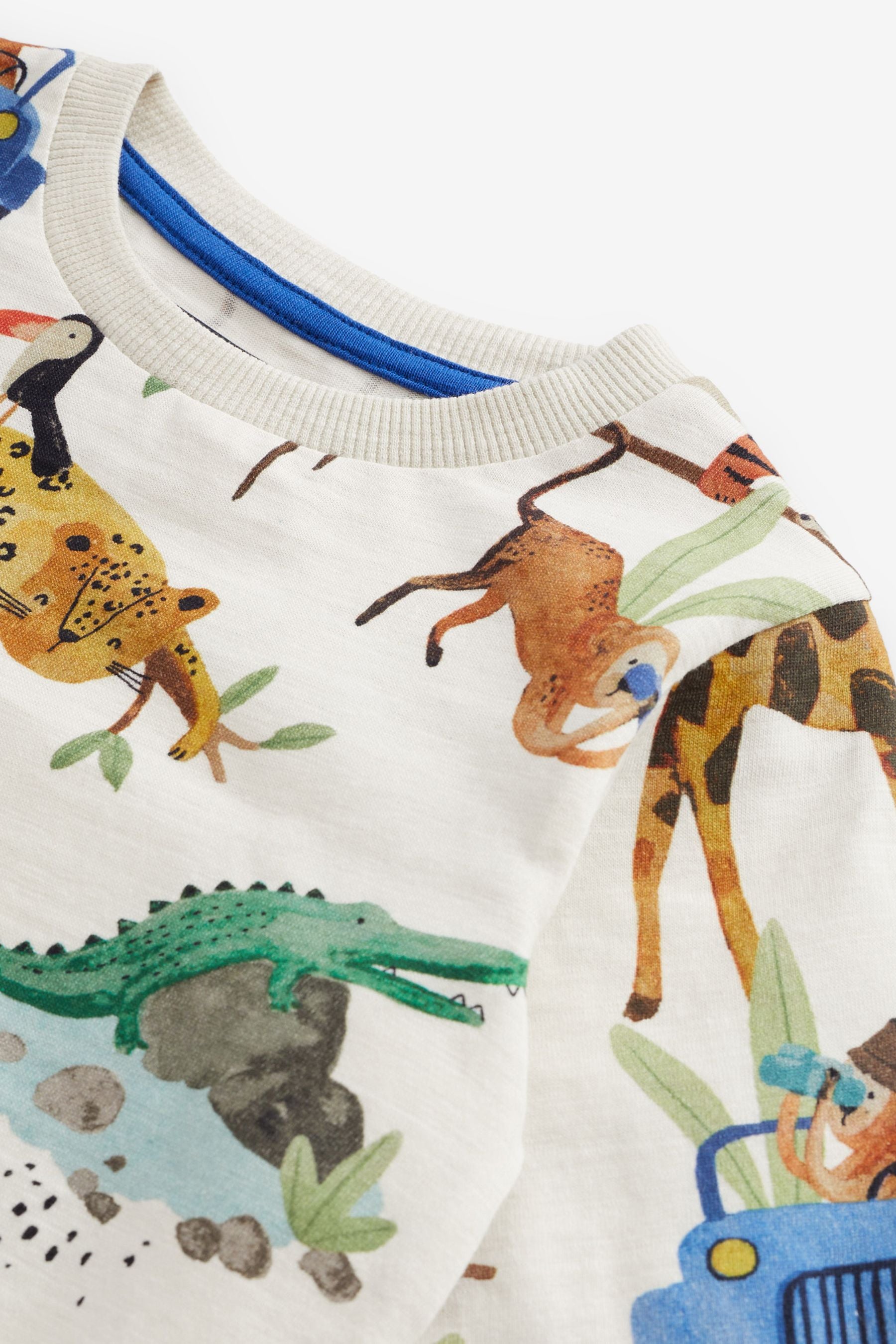 Multicoloured Safari All-Over Printed Long Sleeve T-Shirt (3mths-7yrs)